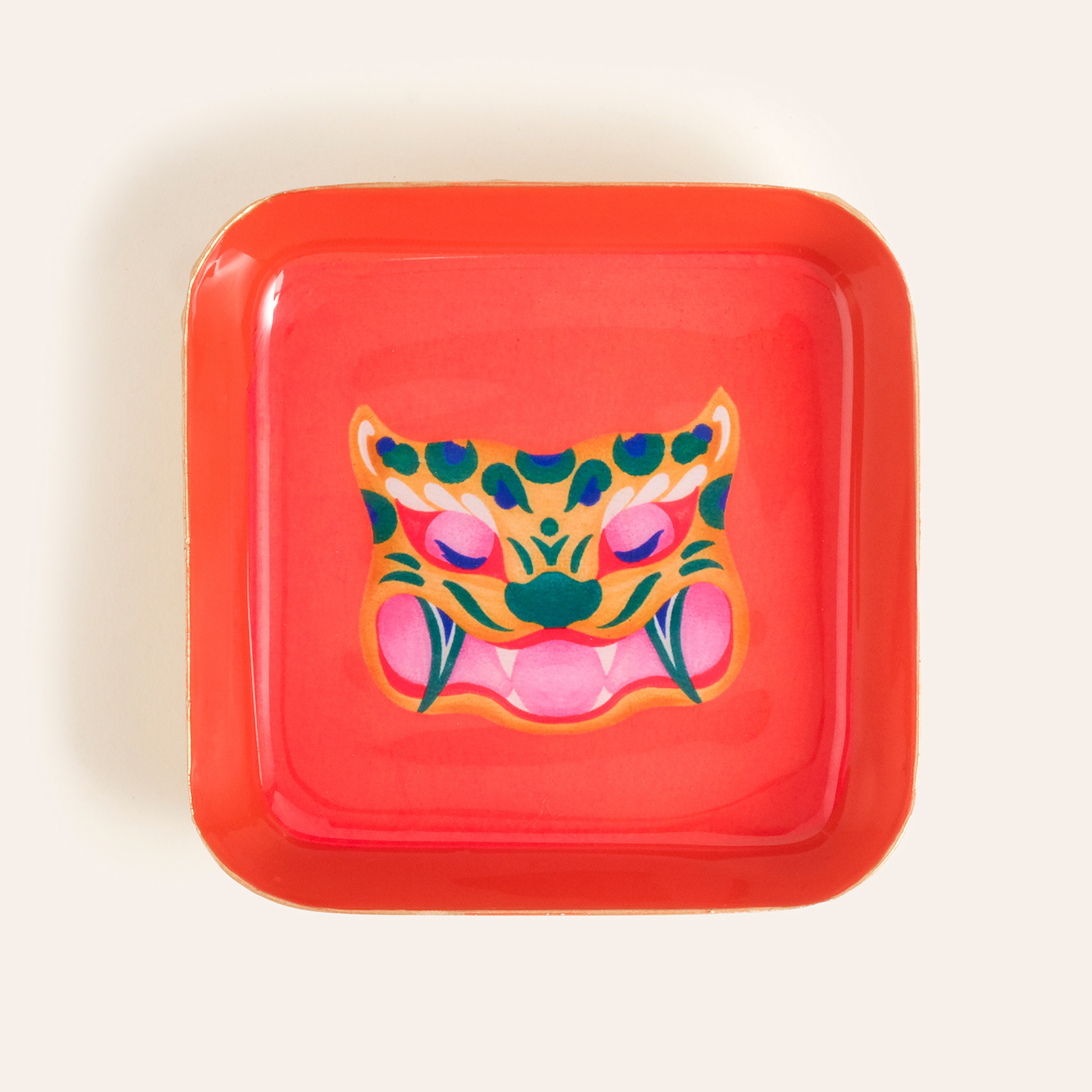 Nanpur Metal Dekoratif Tepsi 9x9x2 Cm Turuncu