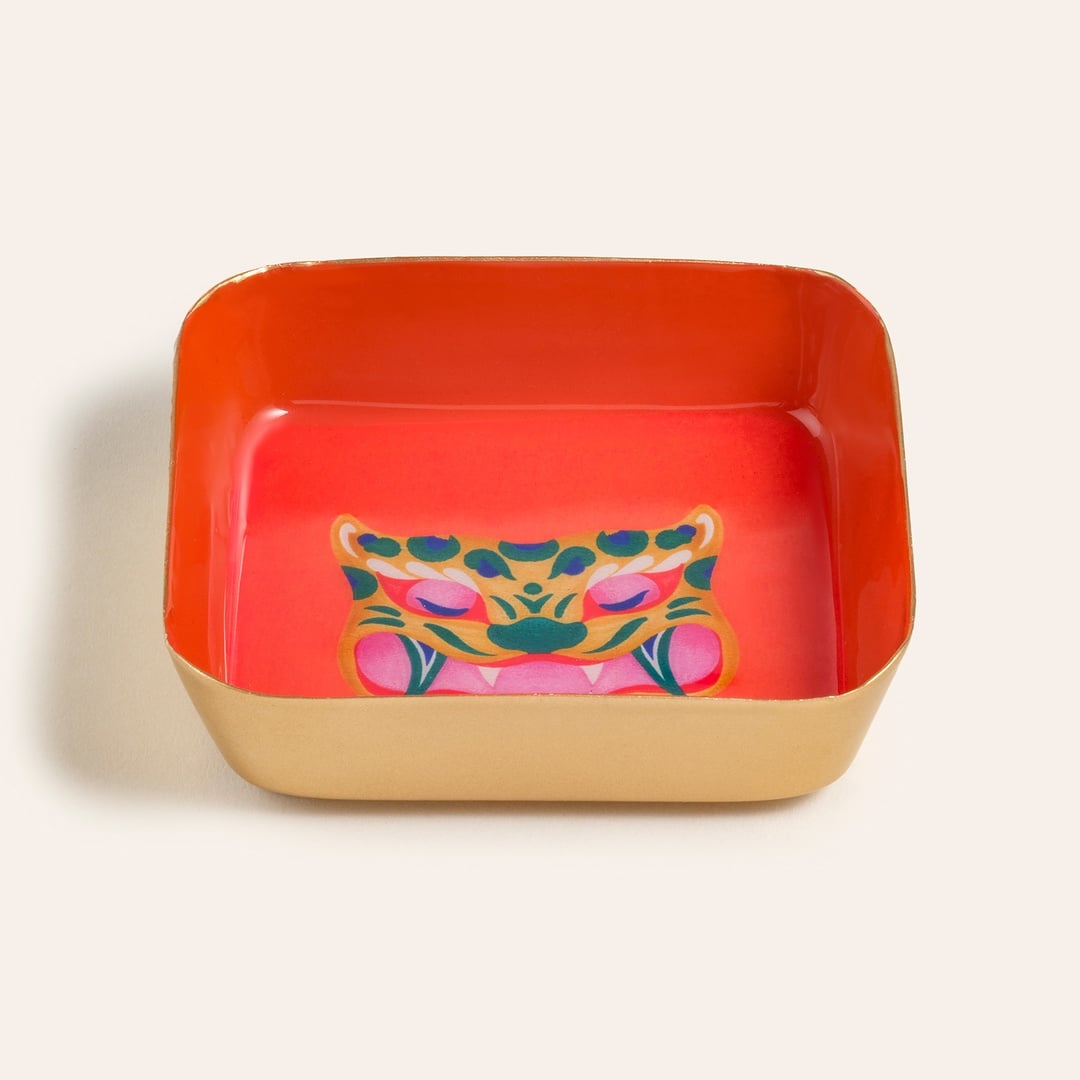 Nanpur Metal Dekoratif Tepsi 9x9x2 Cm Turuncu