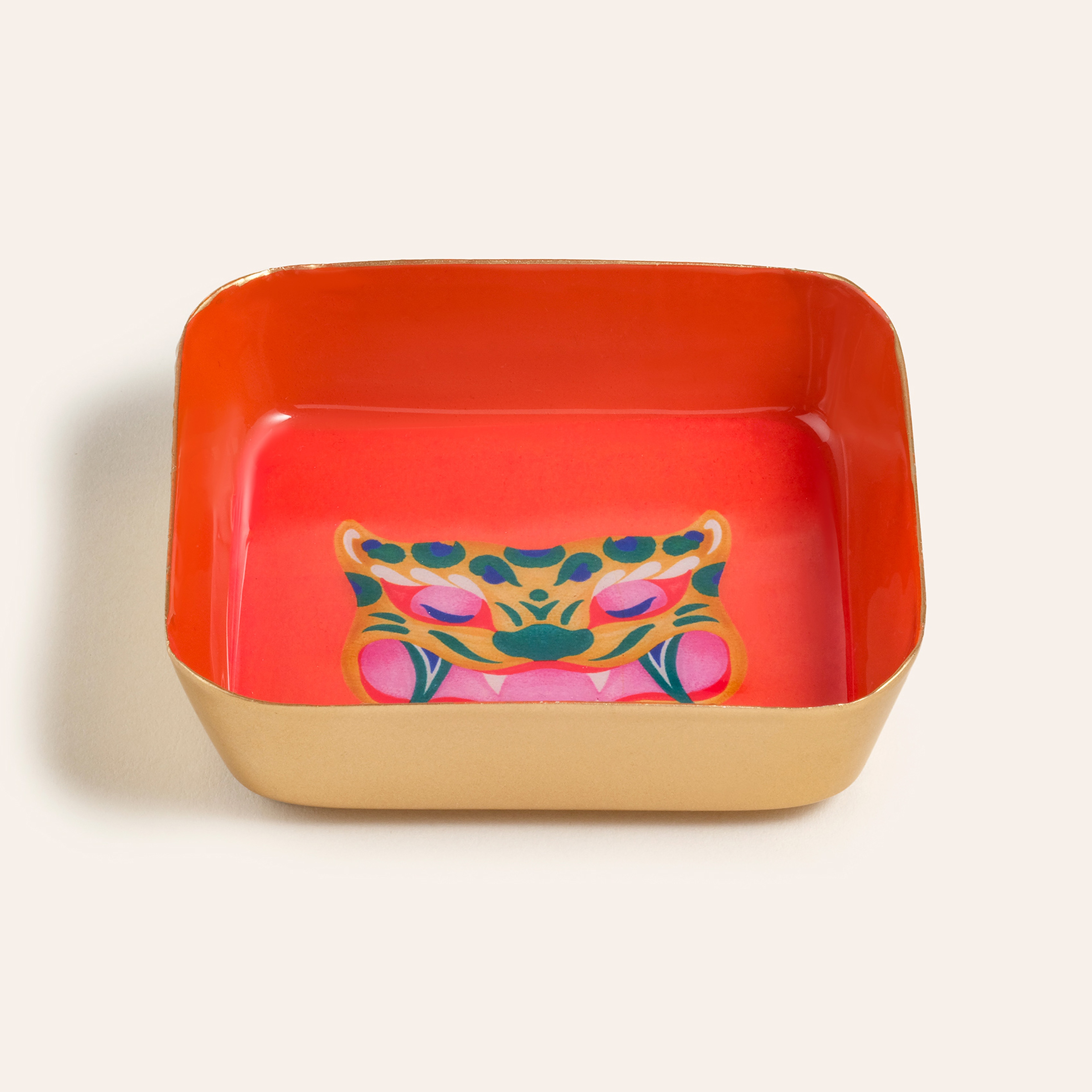 Nanpur Metal Dekoratif Tepsi 9x9x2 Cm Turuncu