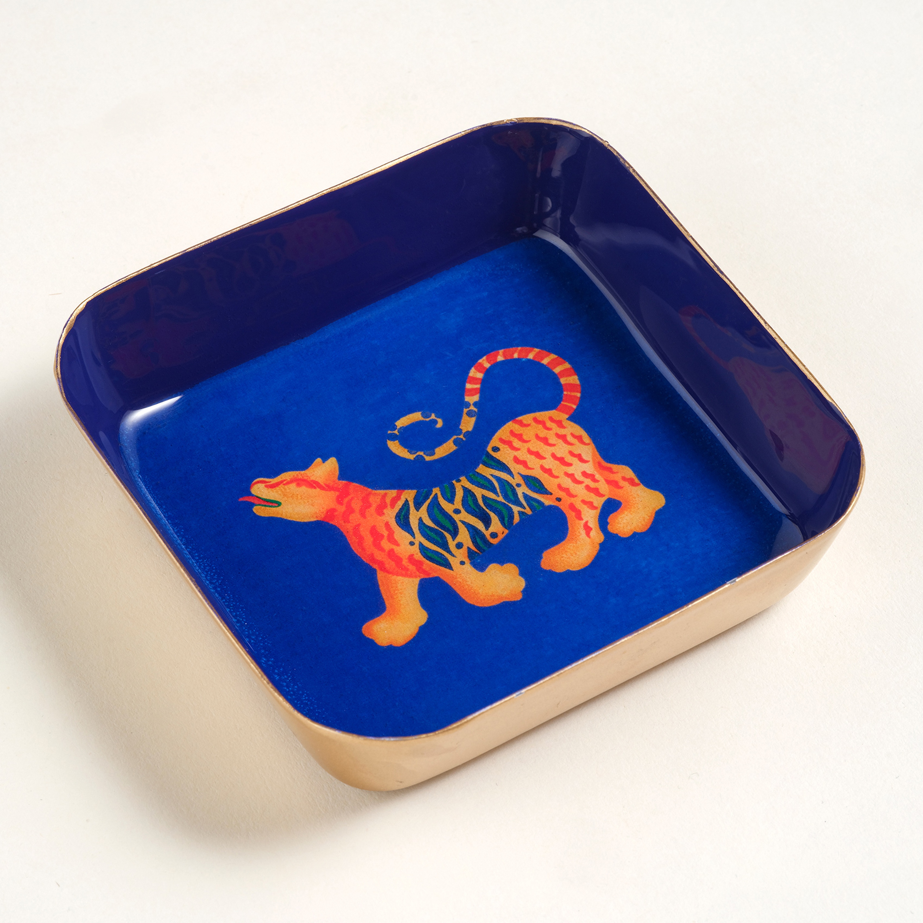 Nanpur Metal Dekoratif Tepsi 9x9x2 Cm Mavi