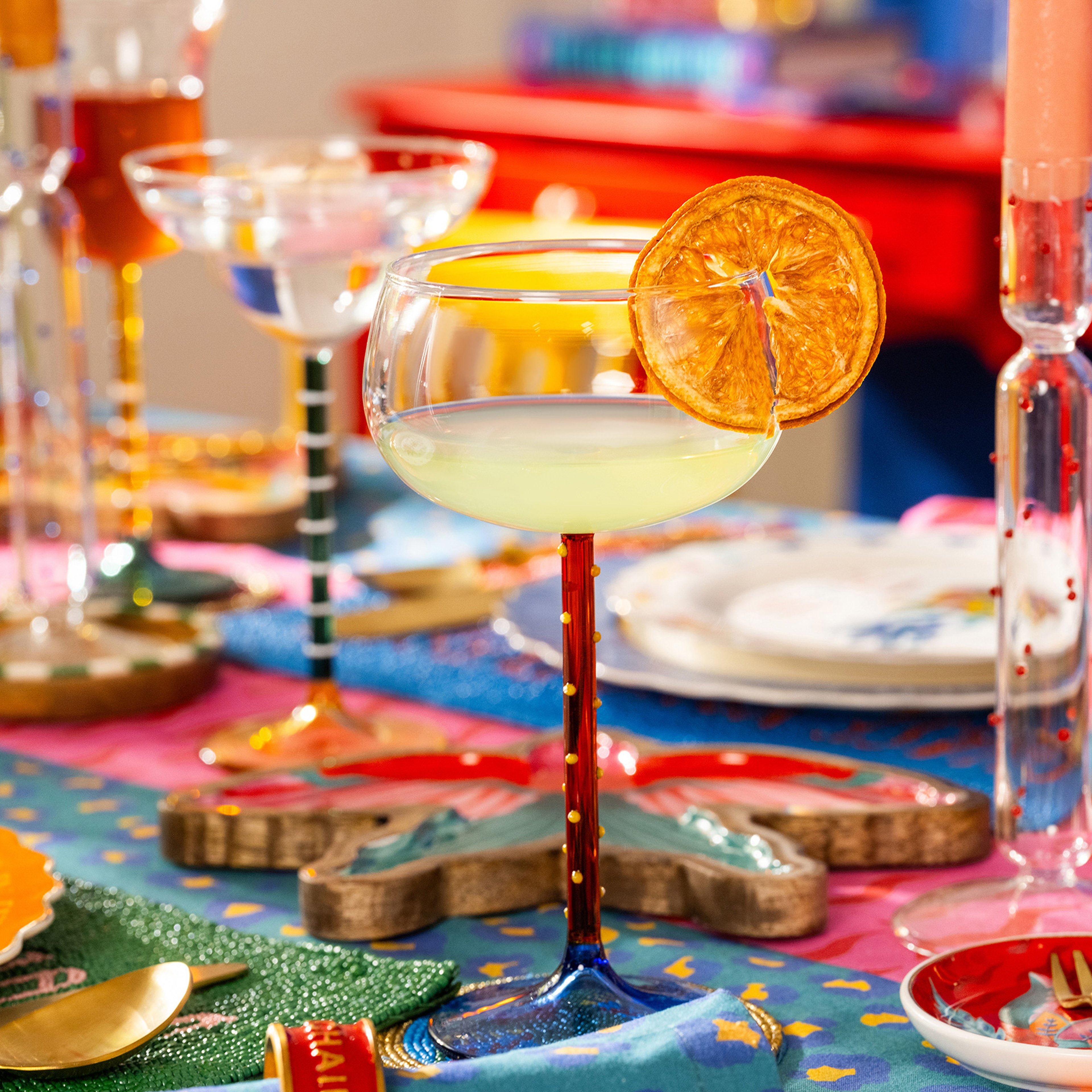 Henan Borosilikat Cam Kadeh 370 Ml Şeffaf - Mavi