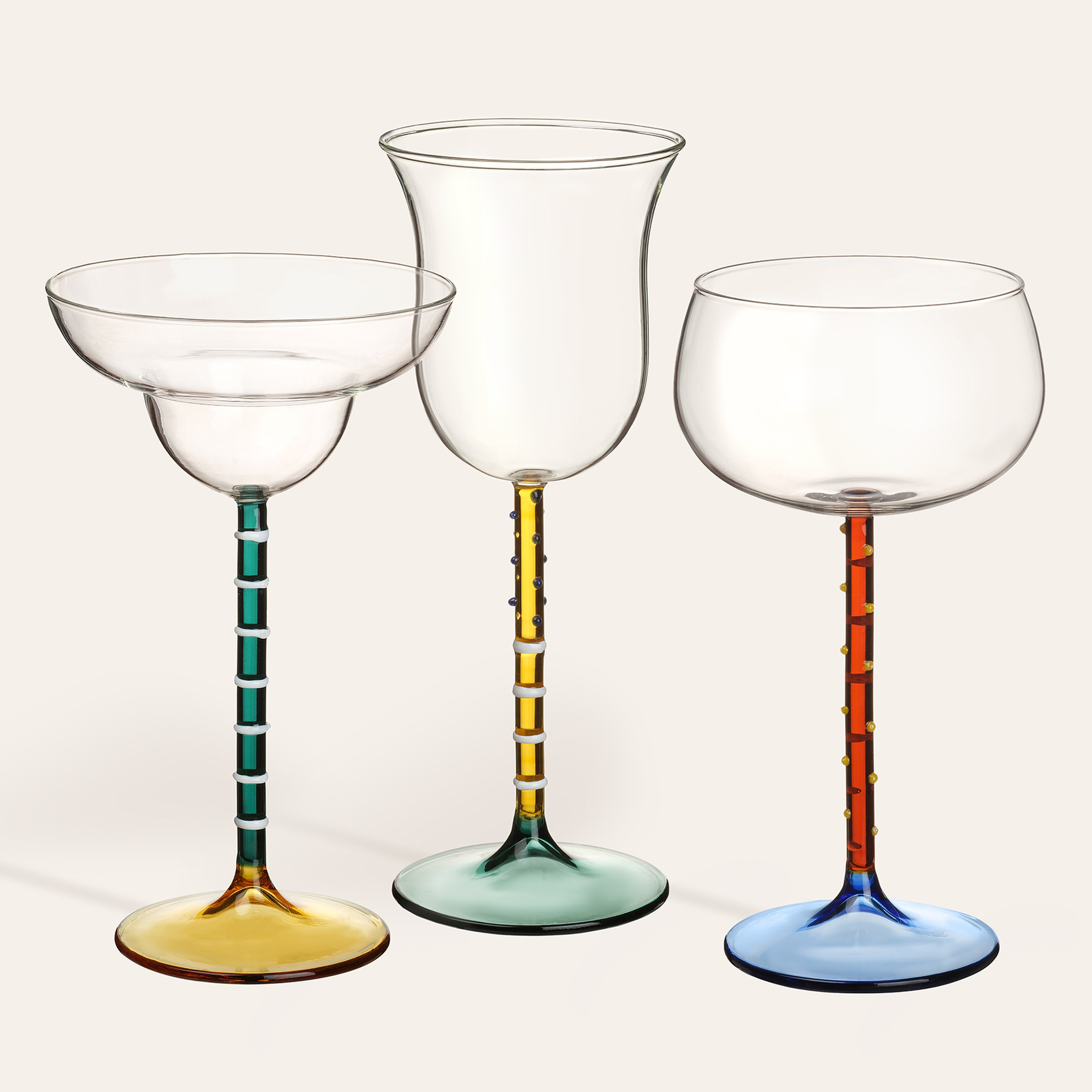 Henan Borosilikat Cam Kadeh 370 Ml Şeffaf - Mavi