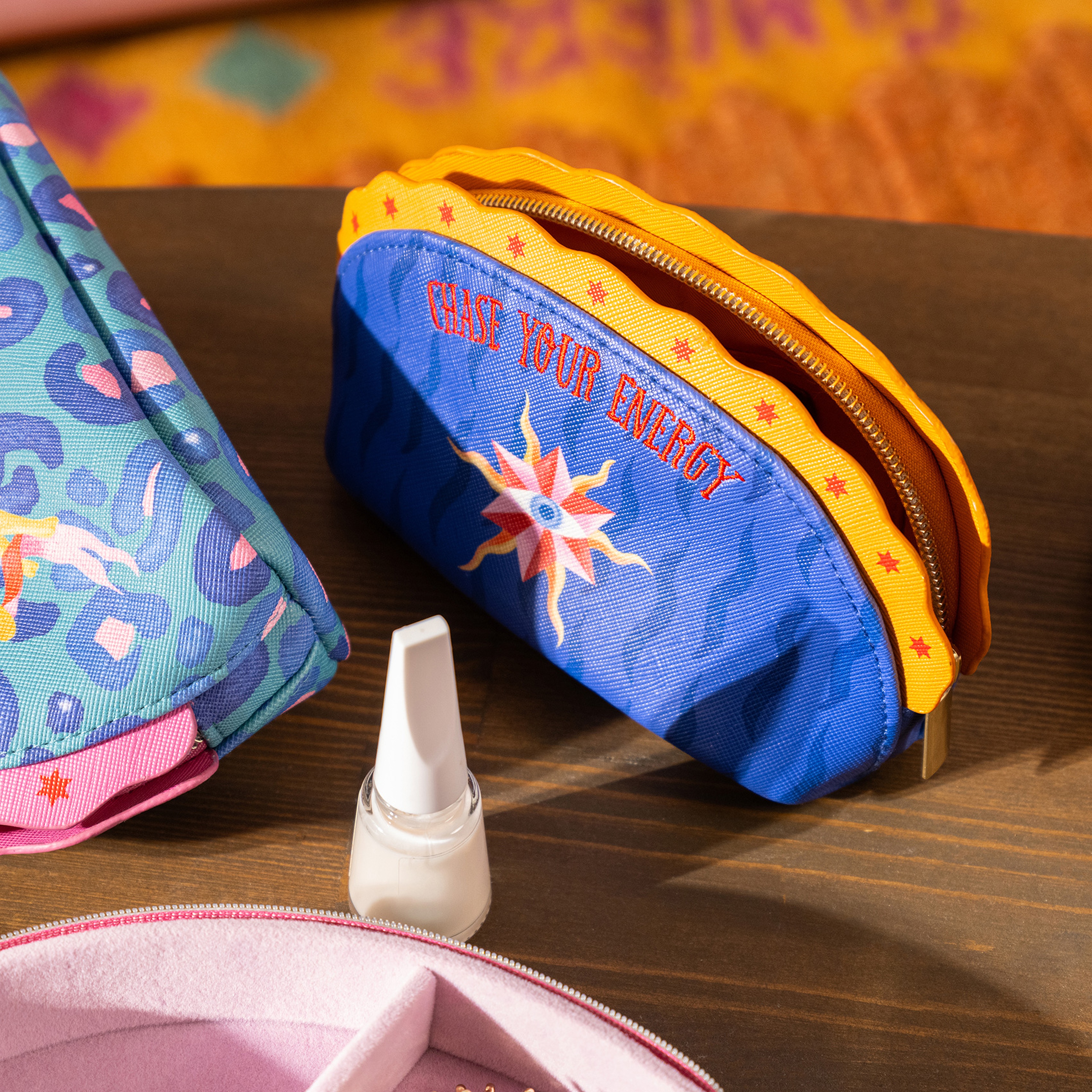 Meılın Pvc Makyaj Çantası 17.5x7x10 Cm Koyu Mavi