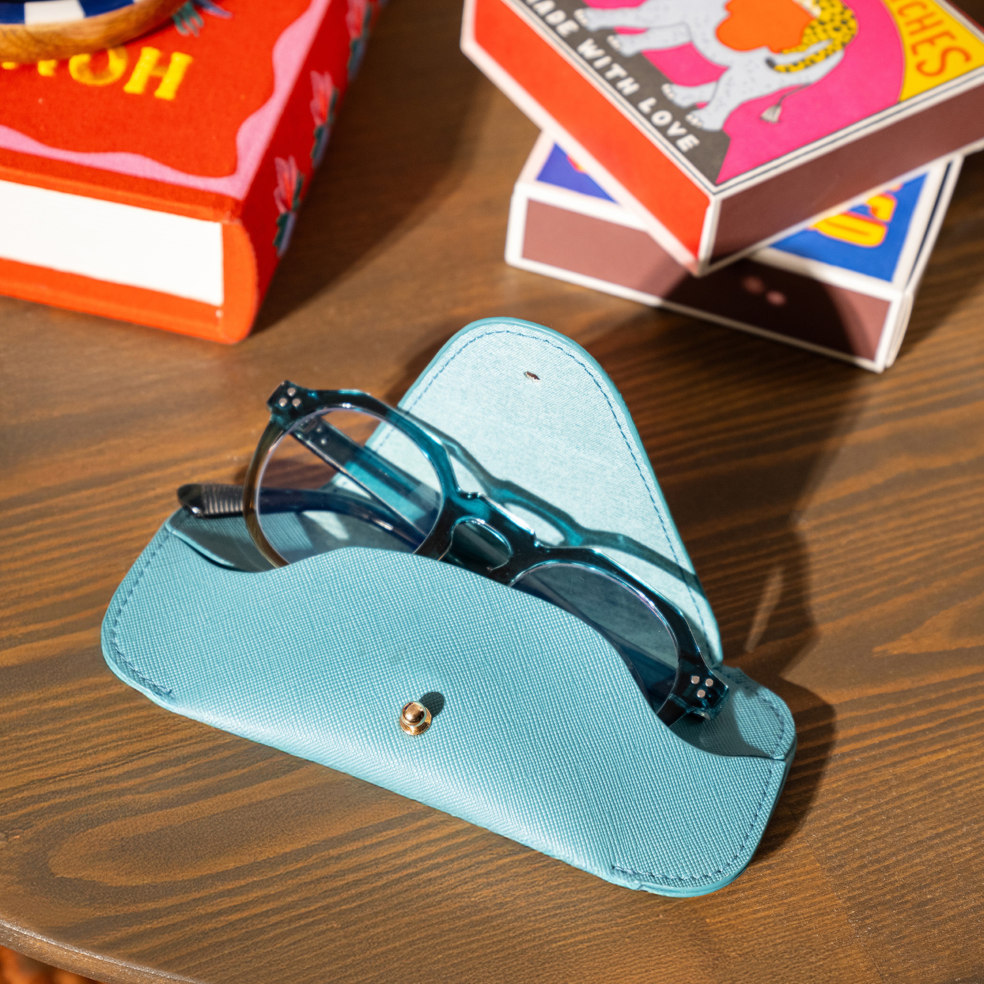 Meılın Pvc Gözlük Kutusu 7.5x7.5x16.5 Cm Koyu Mavi