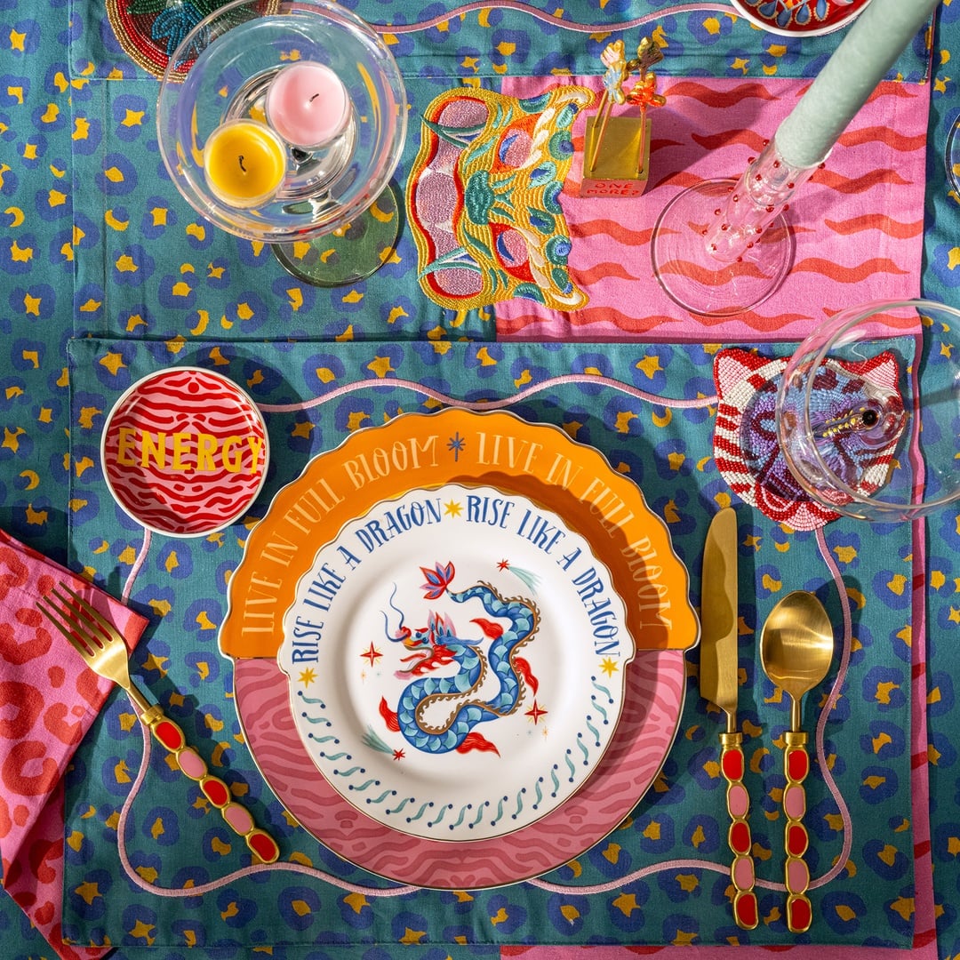 Nilüfer Dijital Baskılı Nakışlı Pamuk Amerikan Servis 35x50 Cm Koyu Yeşil