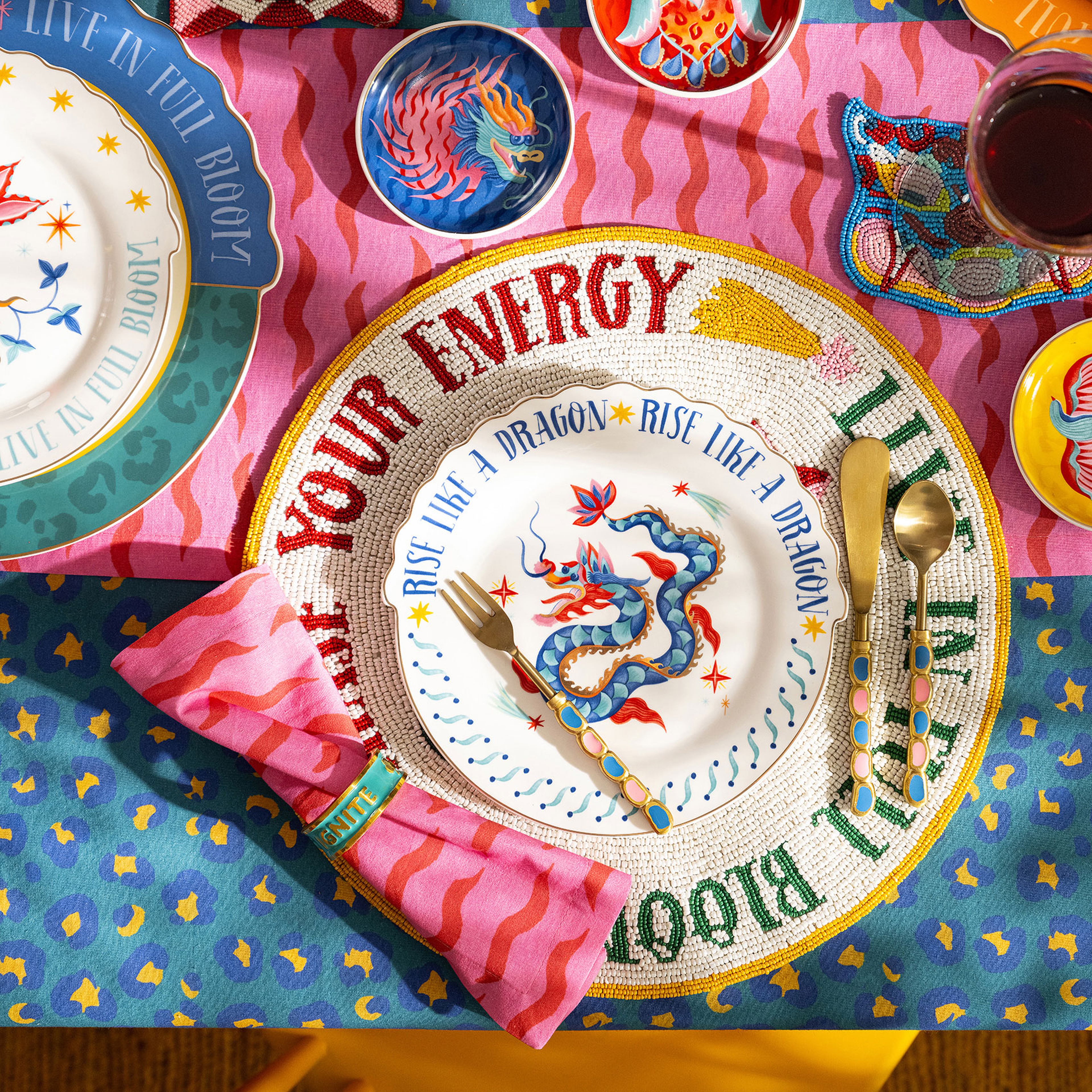 Nilüfer Dijital Baskılı Pamuk Peçete Seti 25x25 Cm Renkli