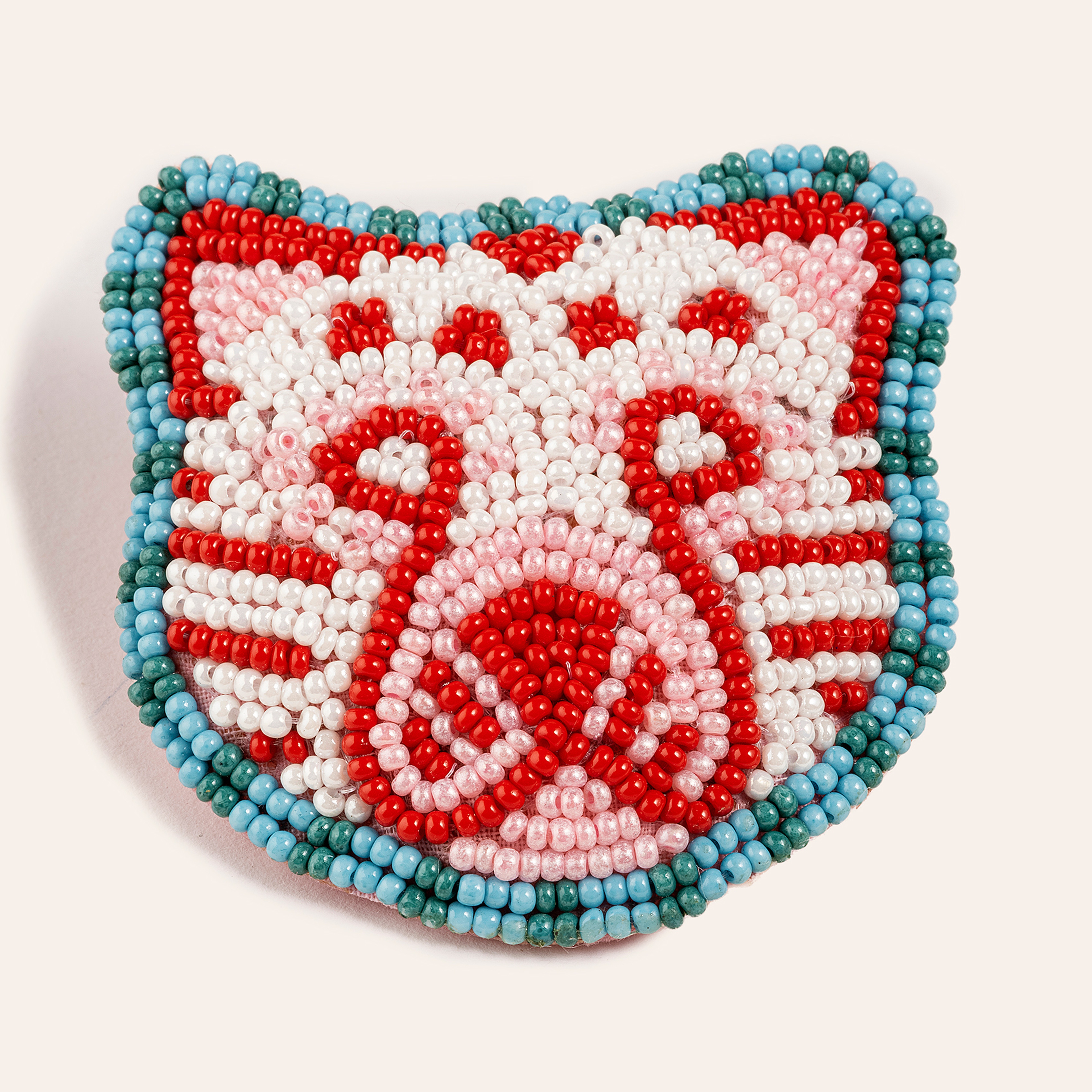 Dadrı Broş 6x5.5 Cm Kırmızı - Yeşil