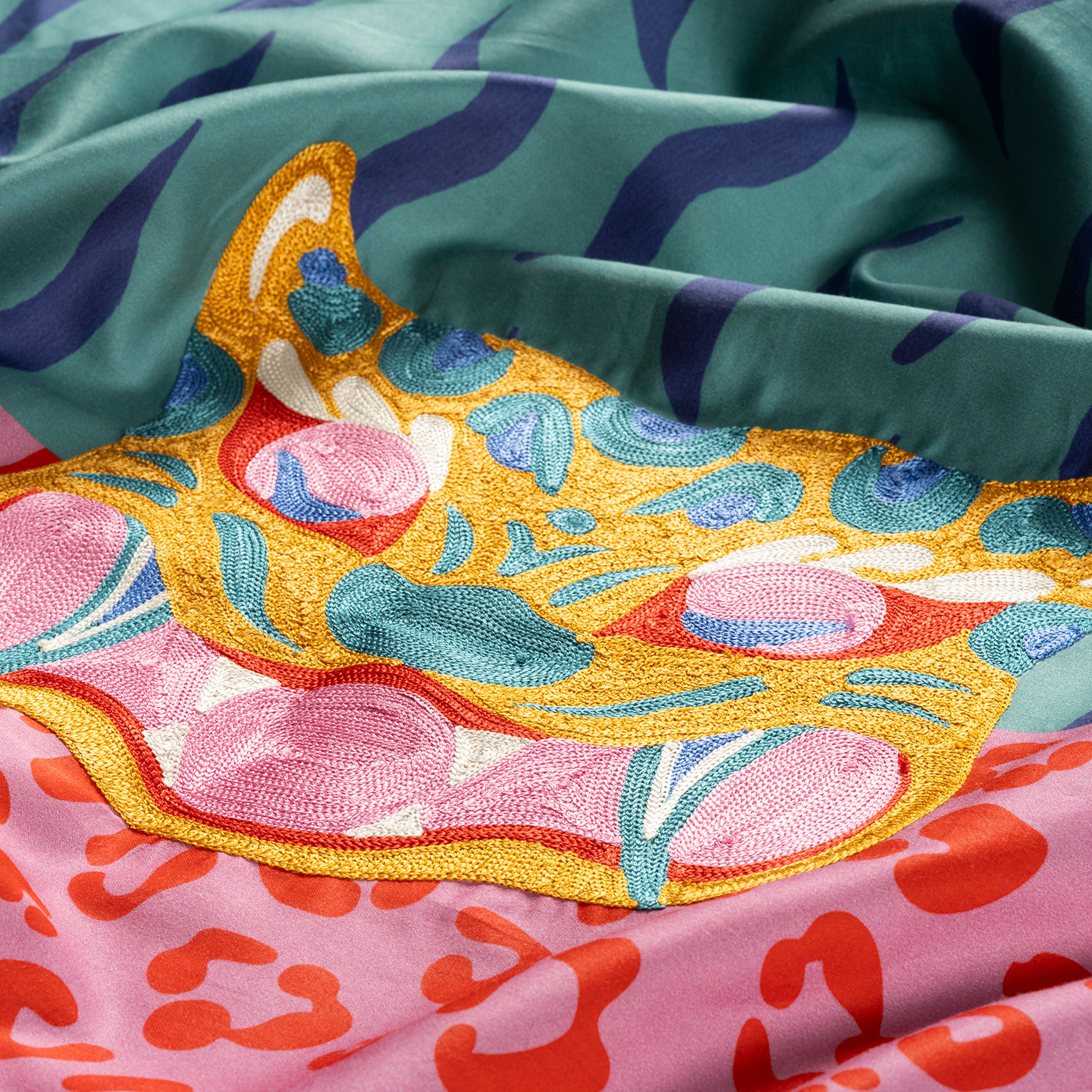 Lahor 300 Tc Pamuk Saten Nevresim Seti 260x220 Cm Yeşil