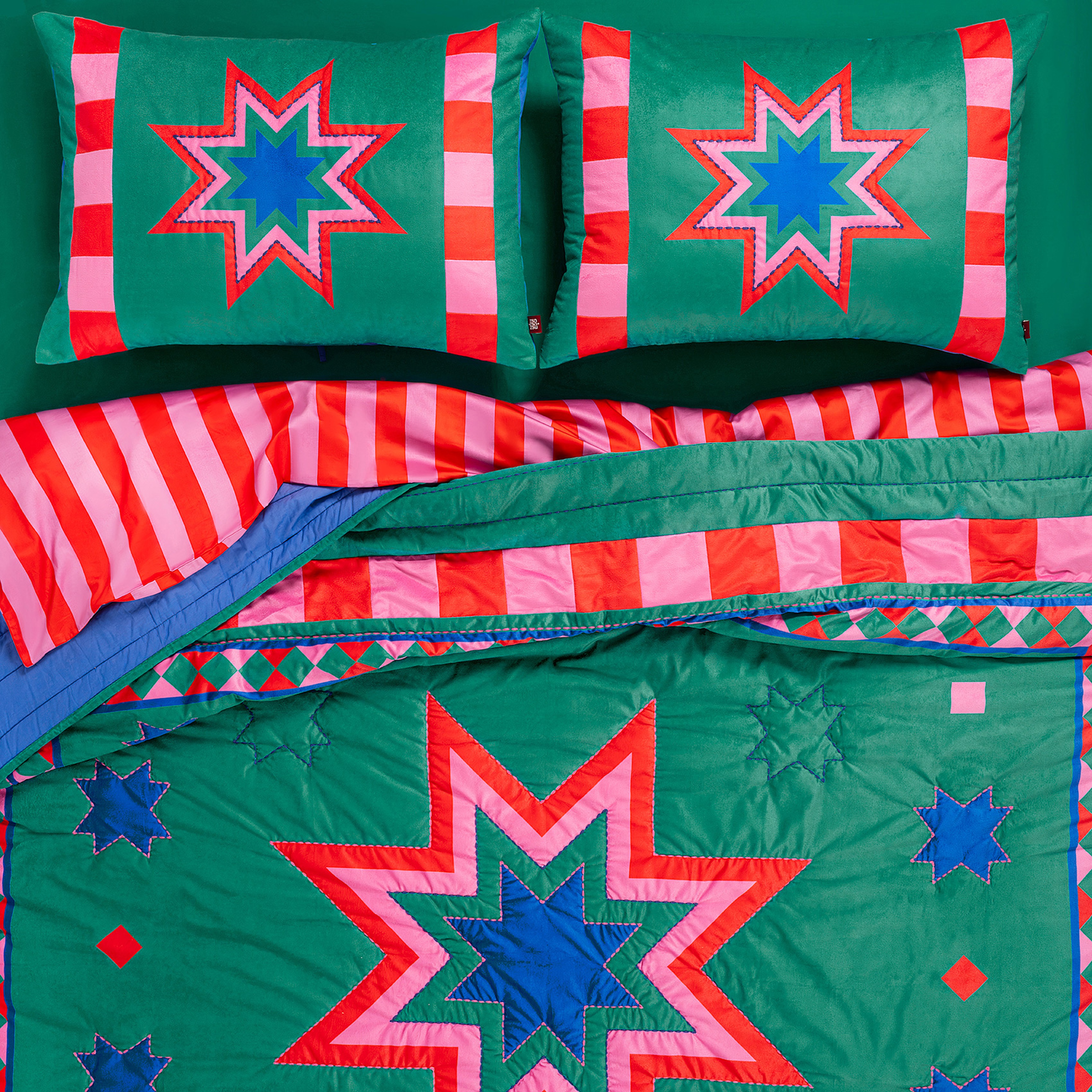 Hansı Kapitoneli Kıng Sıze Yatak Örtüsü Seti 260x280 Cm Yeşil