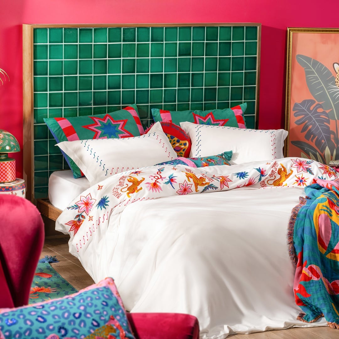 Kadmos 200 Tc Nakışlı Bambu Nevresim Takımı 160x220 Cm Ekru