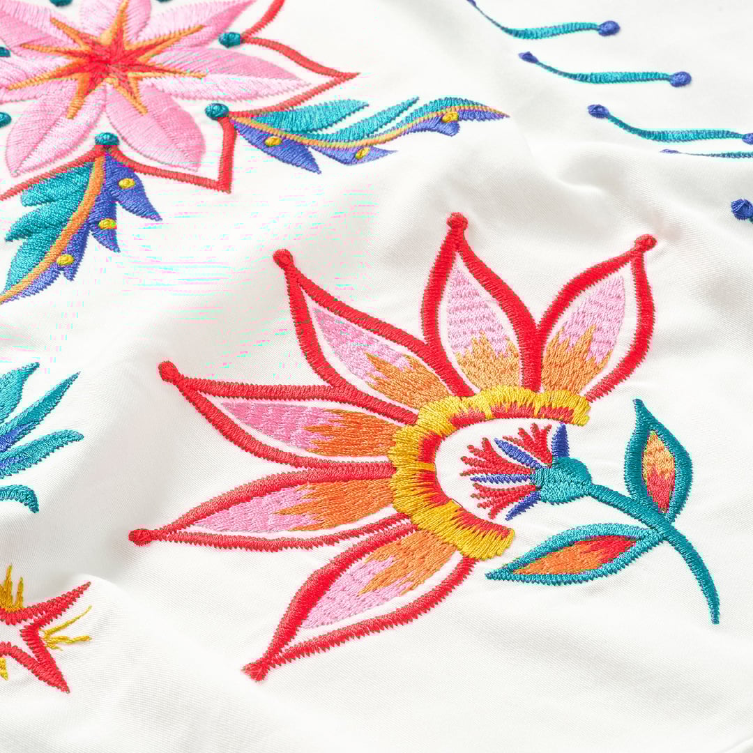 Kadmos 200 Tc Nakışlı Bambu Nevresim Takımı 160x220 Cm Ekru