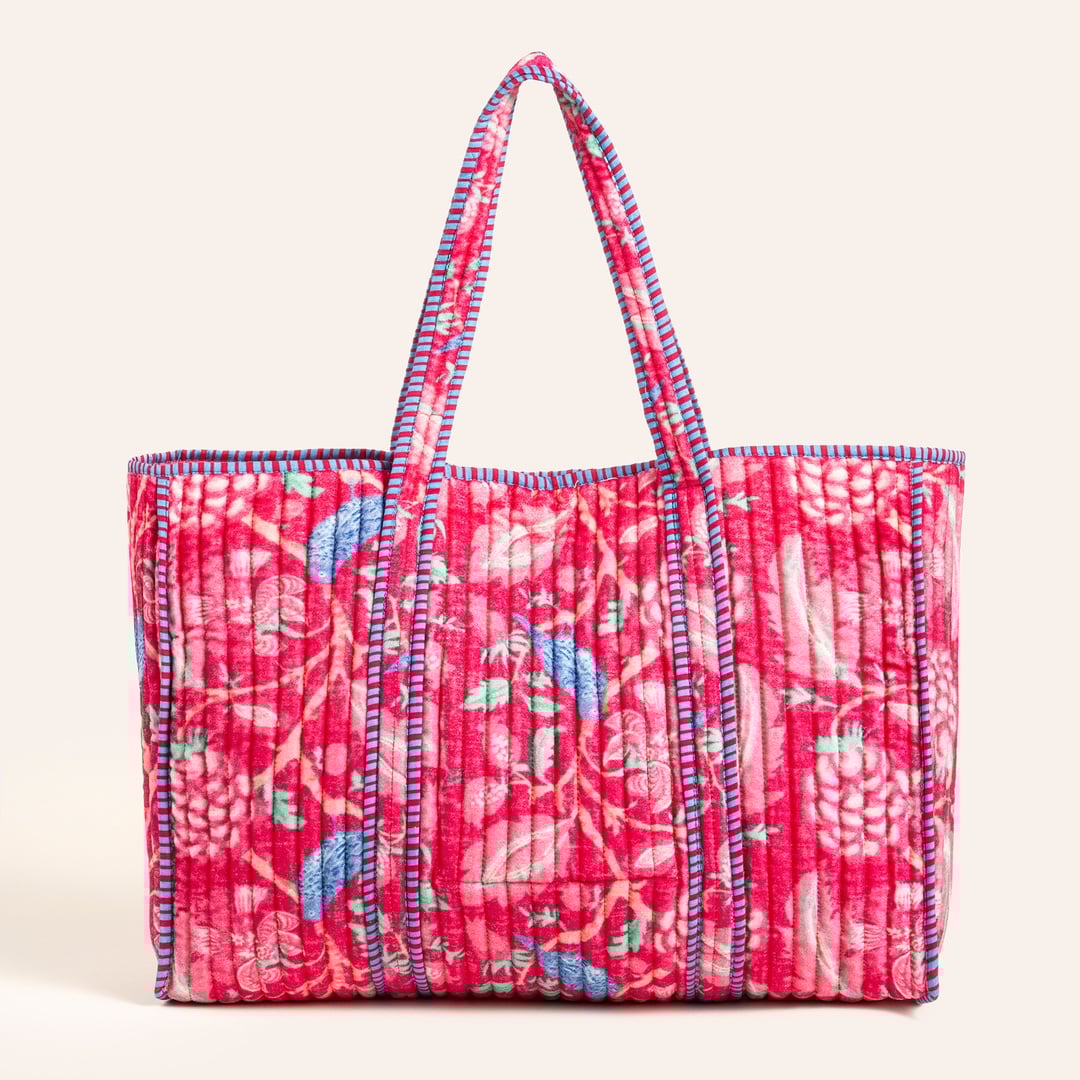 Rajpath Baskılı Pamuk Çanta - Kırmızı