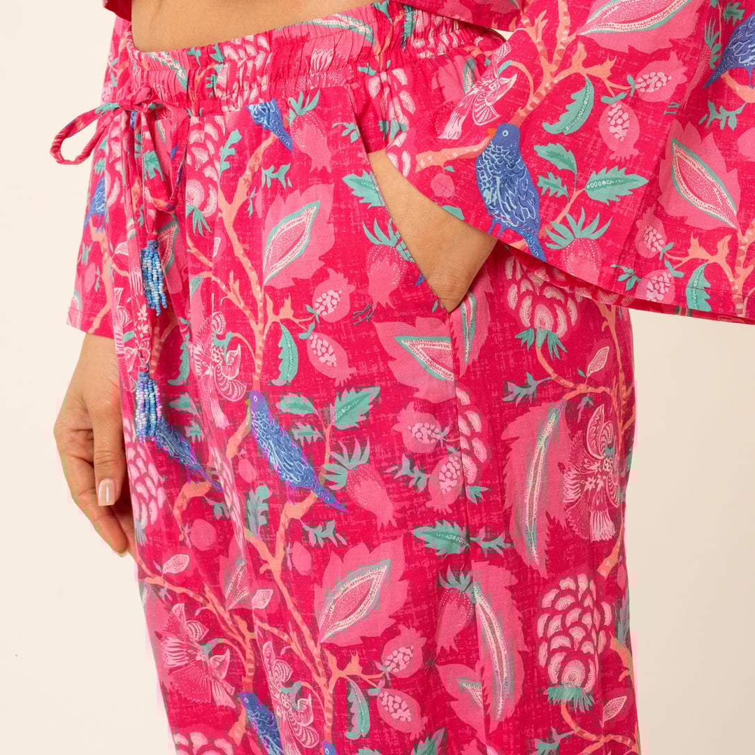 Rajpath Baskılı Pantolon - Kırmızı