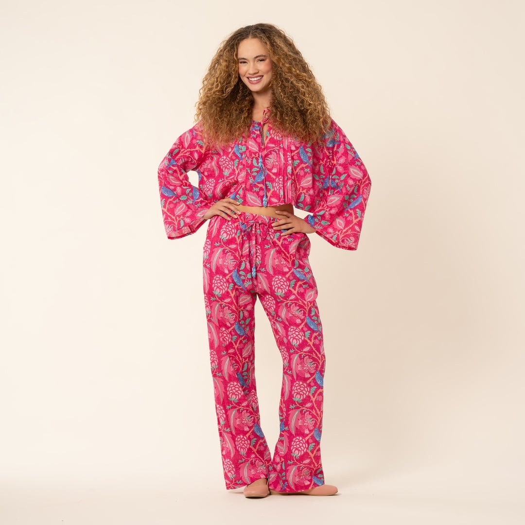 Rajpath Baskılı Pantolon - Kırmızı