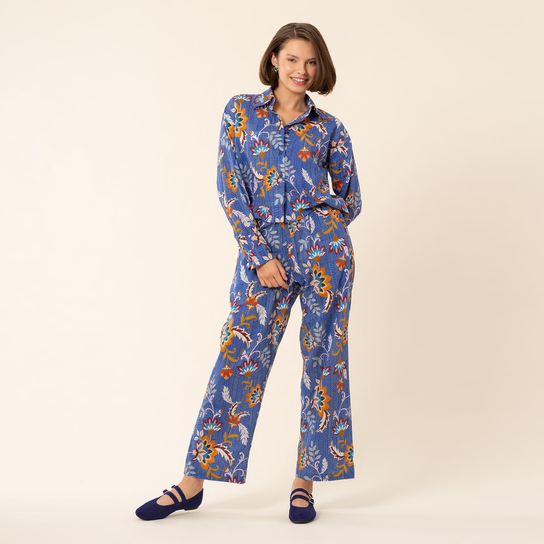 Rajpath Baskılı Pantolon - Koyu Mavi