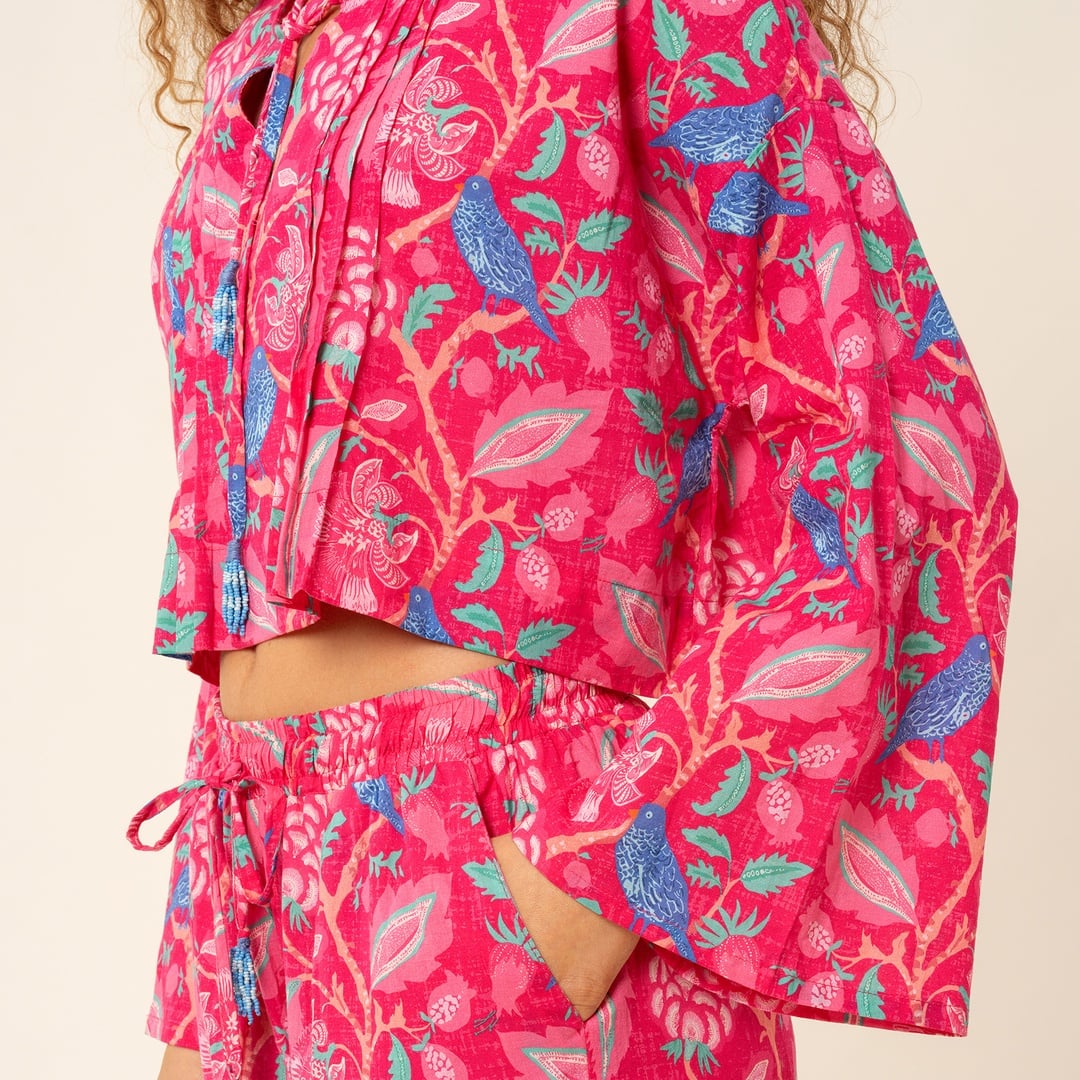 Rajpath Baskılı Gömlek - Kırmızı