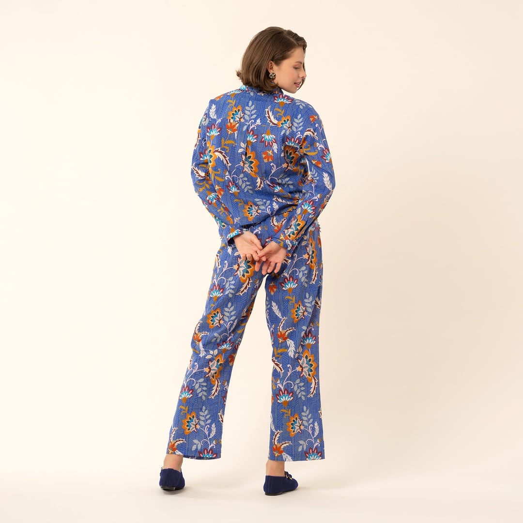 Rajpath Baskılı Gömlek - Koyu Mavi