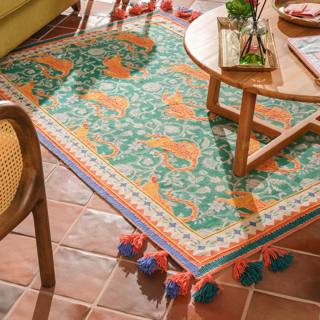 Rajna Pamuk Kilim 160x230 Cm Yeşil