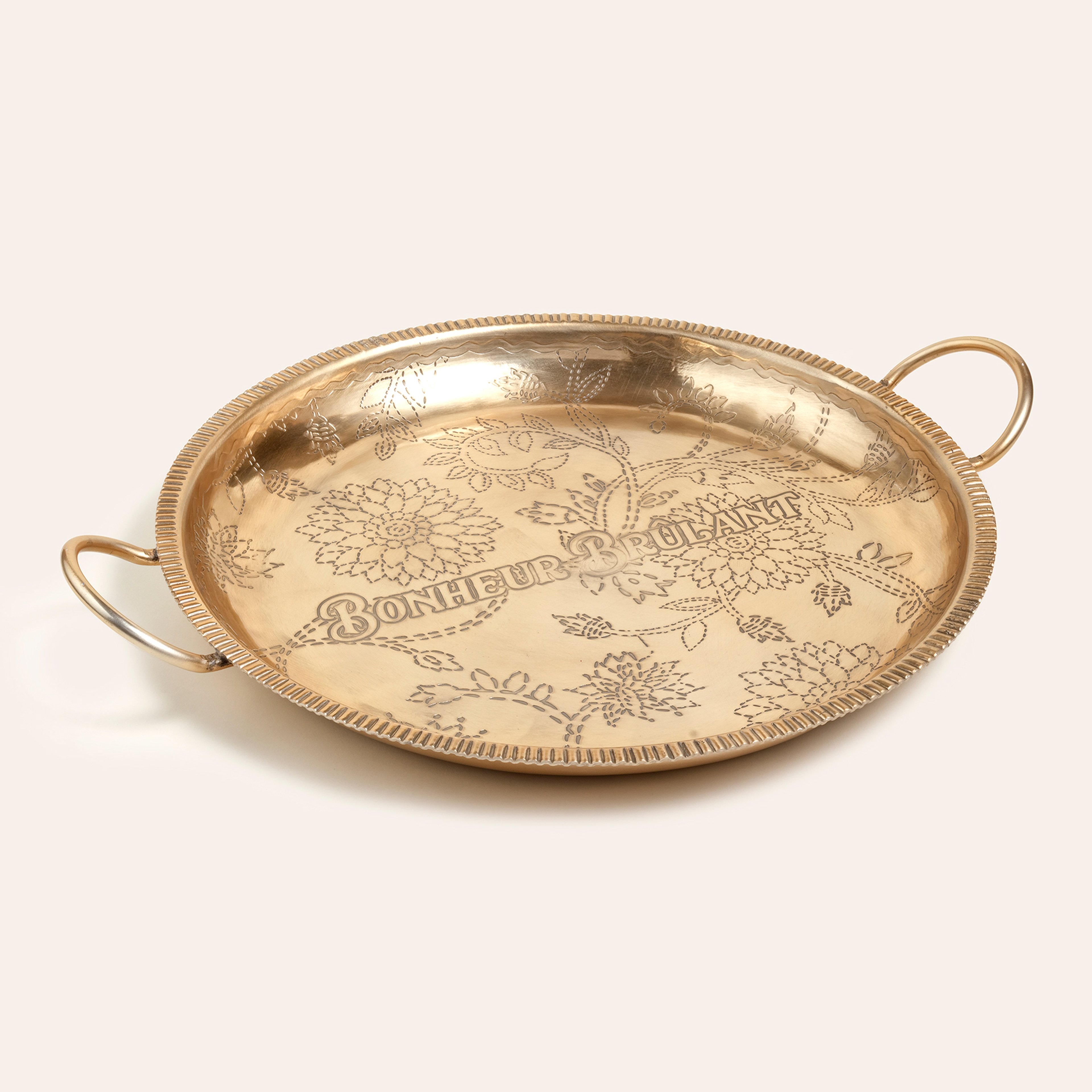 Nanpur Metal Dekoratif Tepsi 49x41x8 Cm Altın