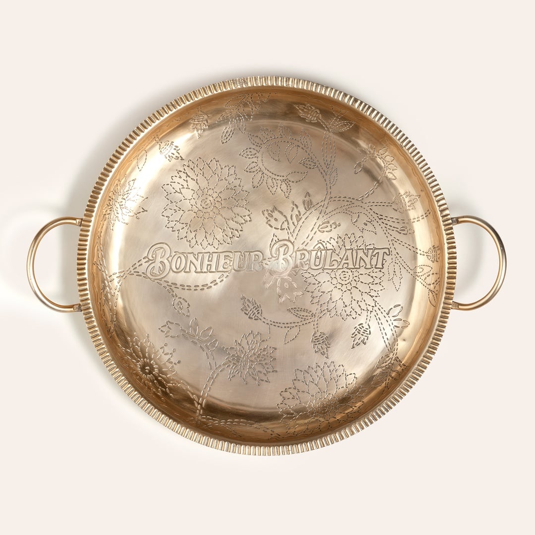 Nanpur Metal Dekoratif Tepsi 49x41x8 Cm Altın