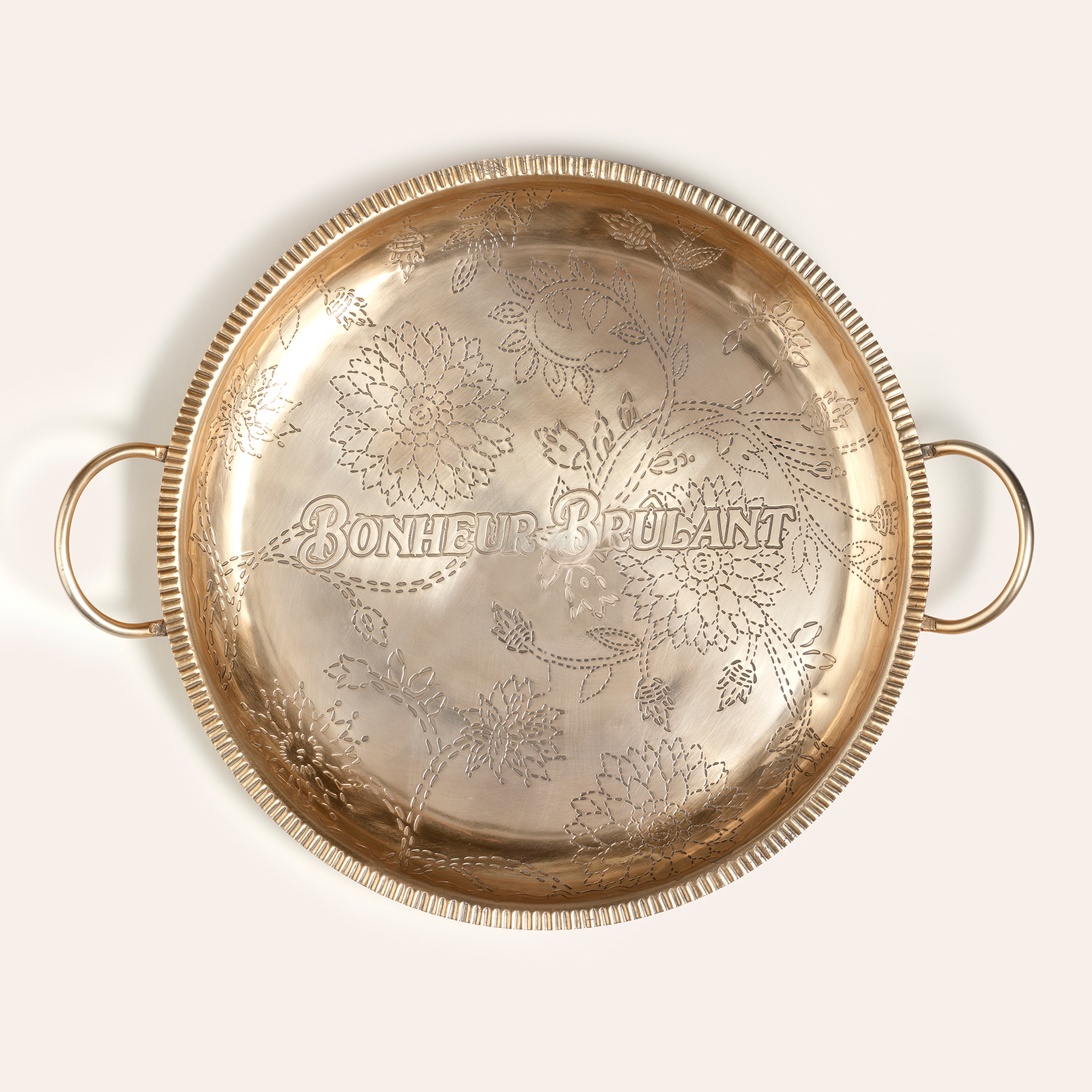 Nanpur Metal Dekoratif Tepsi 49x41x8 Cm Altın