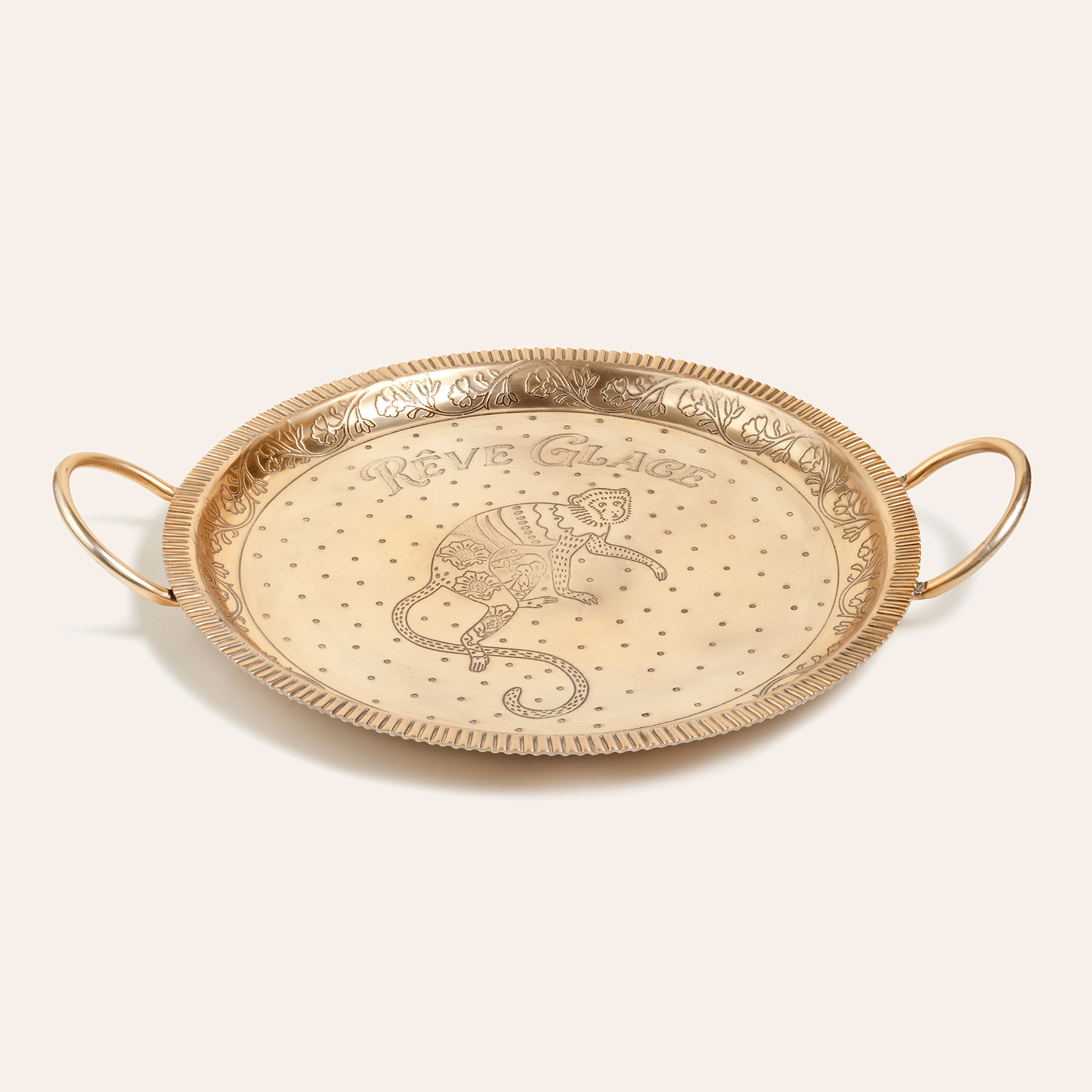 Nanpur Metal Dekoratif Tepsi 43x36x7 Cm Altın