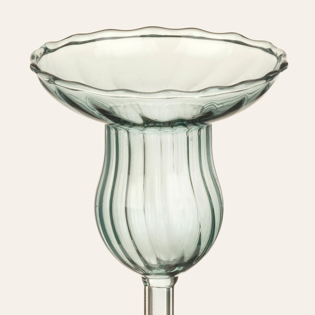 Henan Borosilikat Cam Şamdan 19 Cm Yeşil