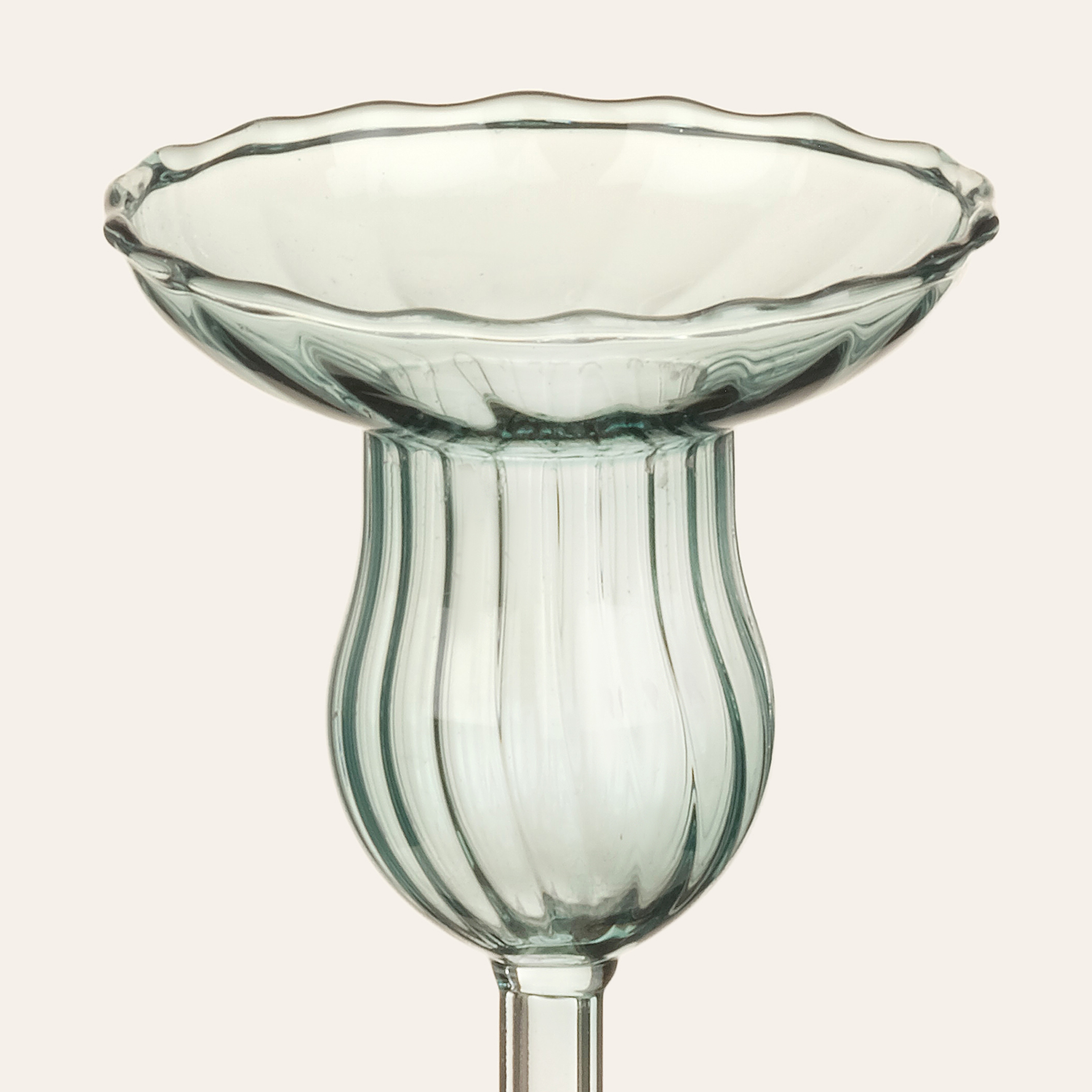 Henan Borosilikat Cam Şamdan 19 Cm Yeşil