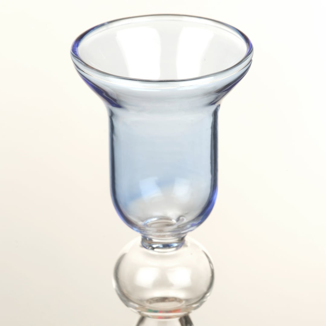 Henan Borosilikat Cam Şamdan 26 Cm Mavi