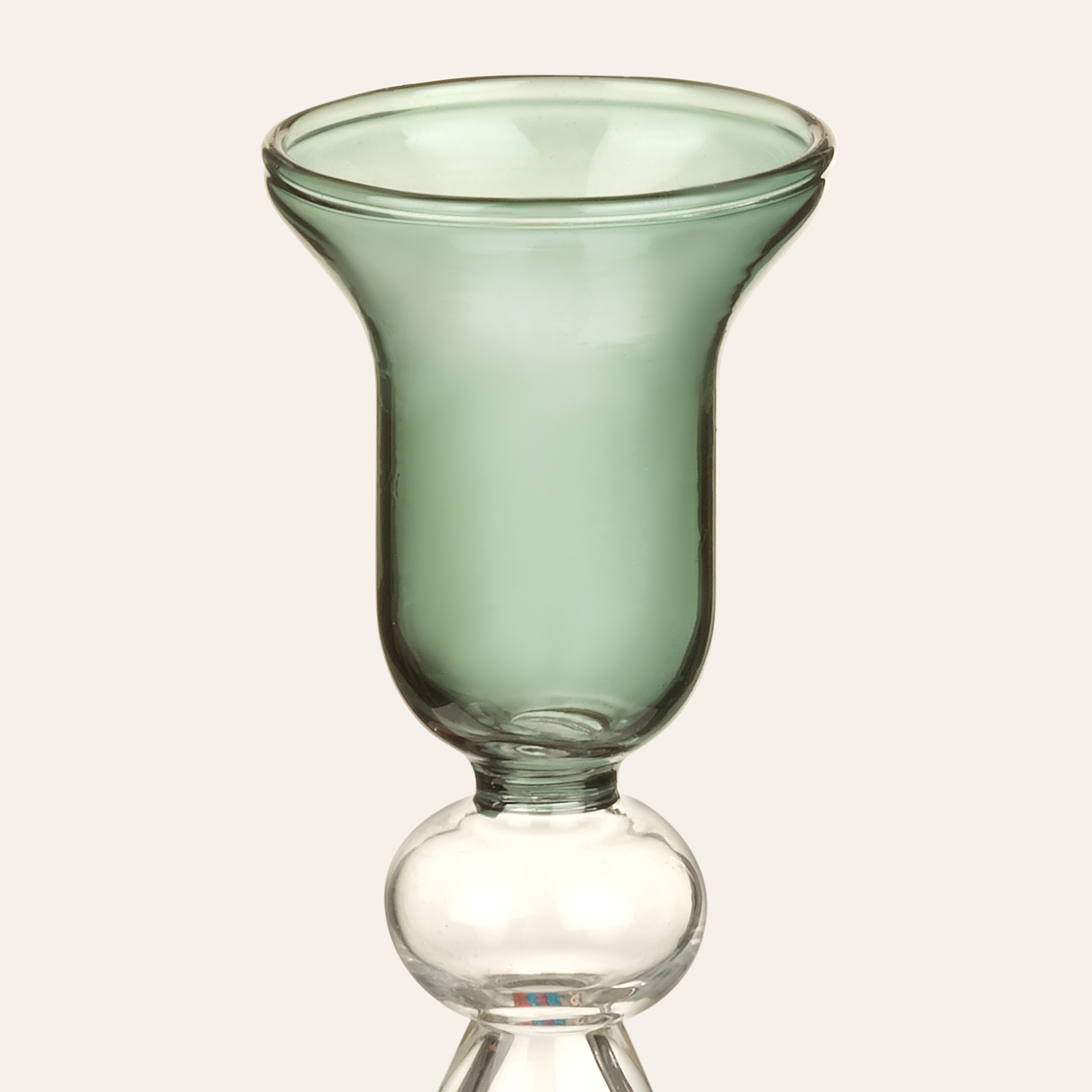 Henan Yeşil Borosilikat Cam Şamdan 22 Cm