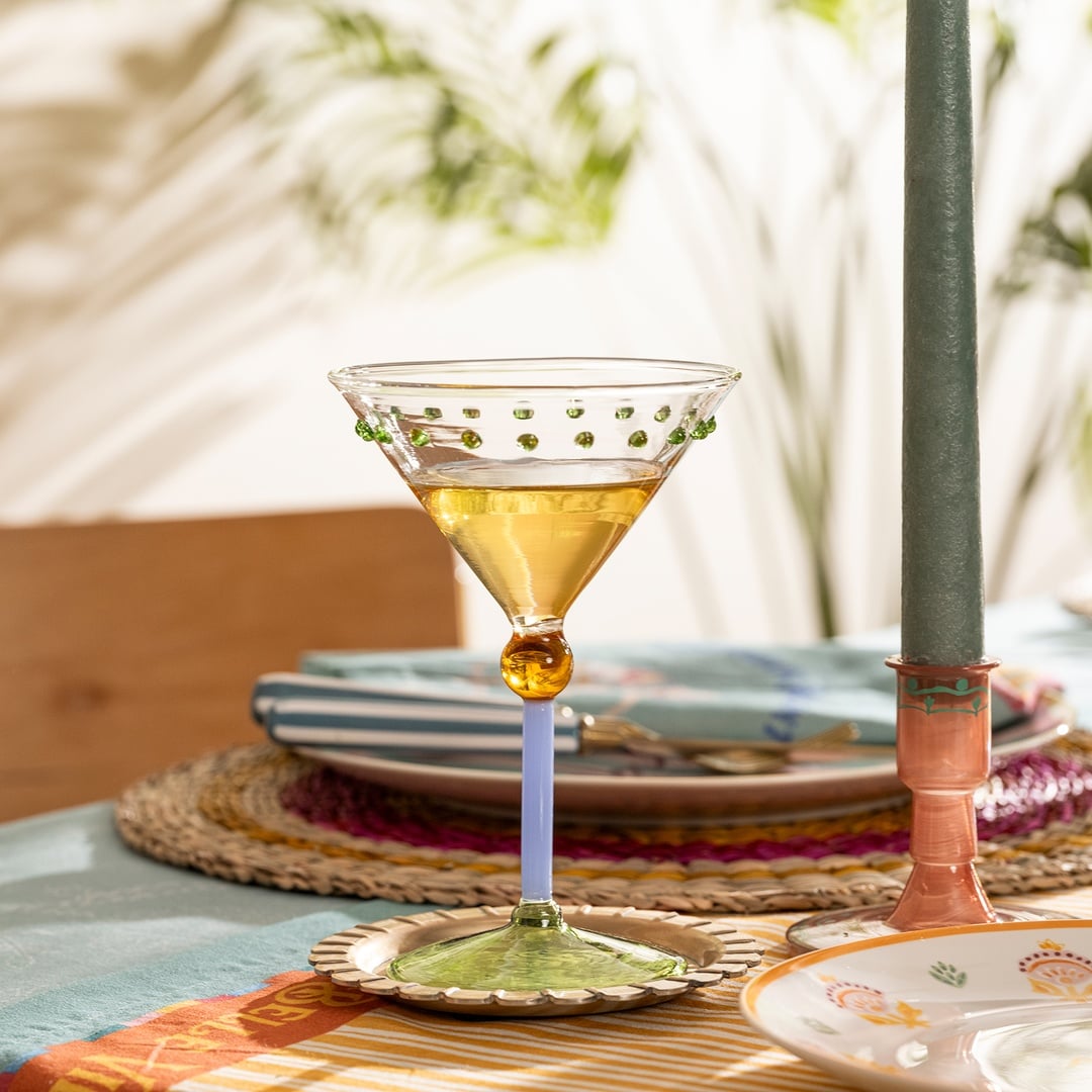 Henan Borosilikat Cam Kadeh 180 Ml Şeffaf - Yeşil