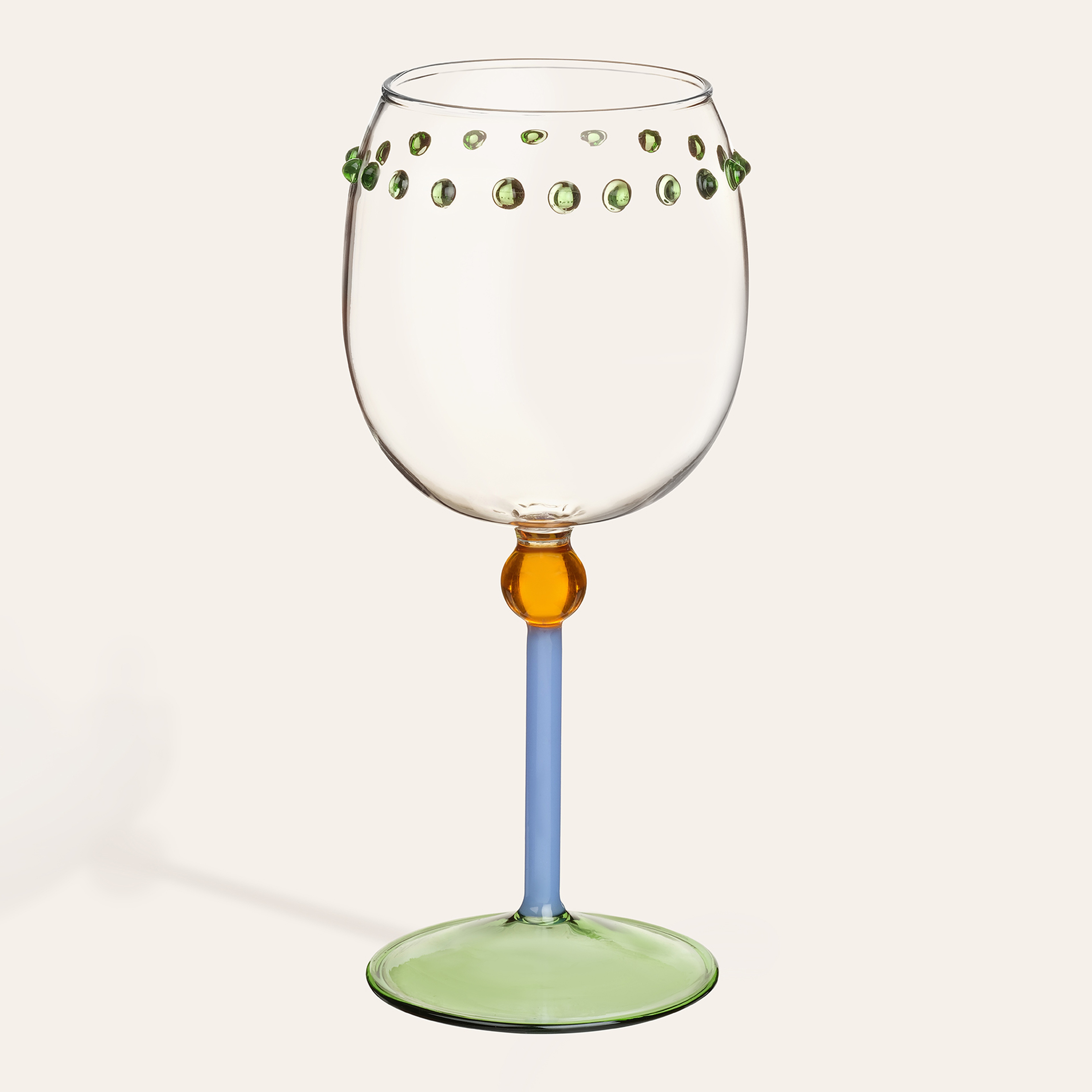 Henan Borosilikat Cam Kadeh 450 Ml Şeffaf - Yeşil