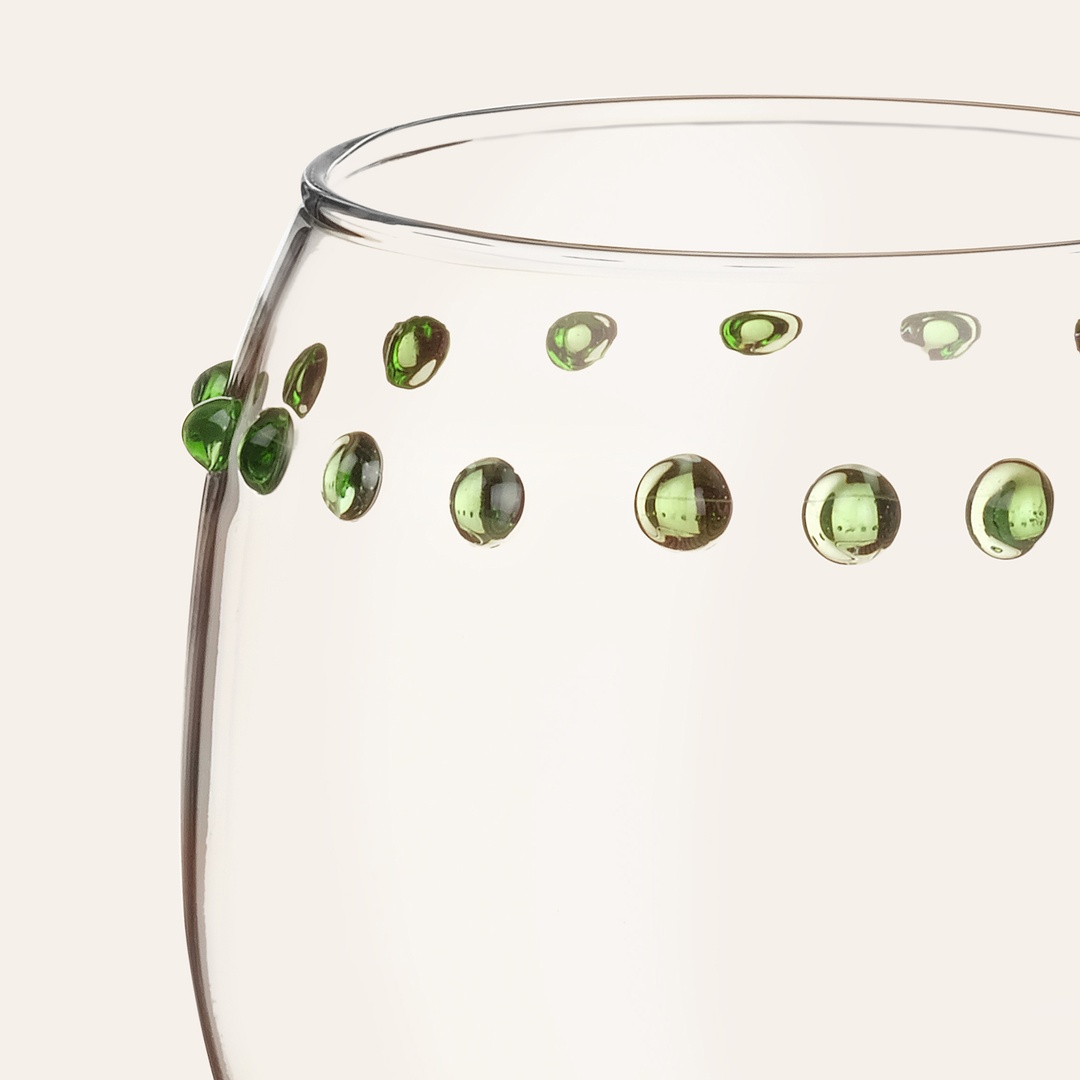 Henan Borosilikat Cam Kadeh 450 Ml Şeffaf - Yeşil