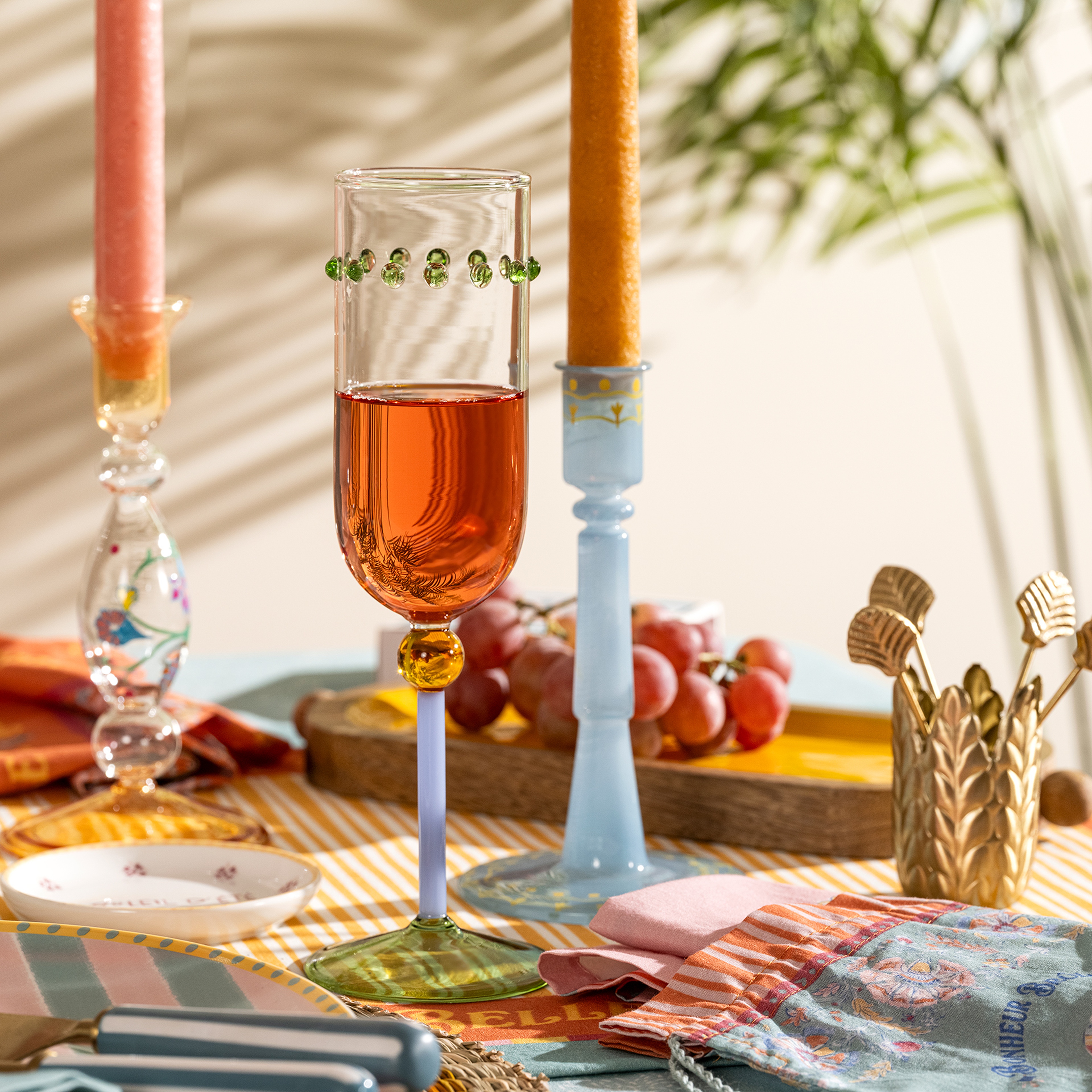 Henan Borosilikat Cam Kadeh 240 Ml Şeffaf - Yeşil