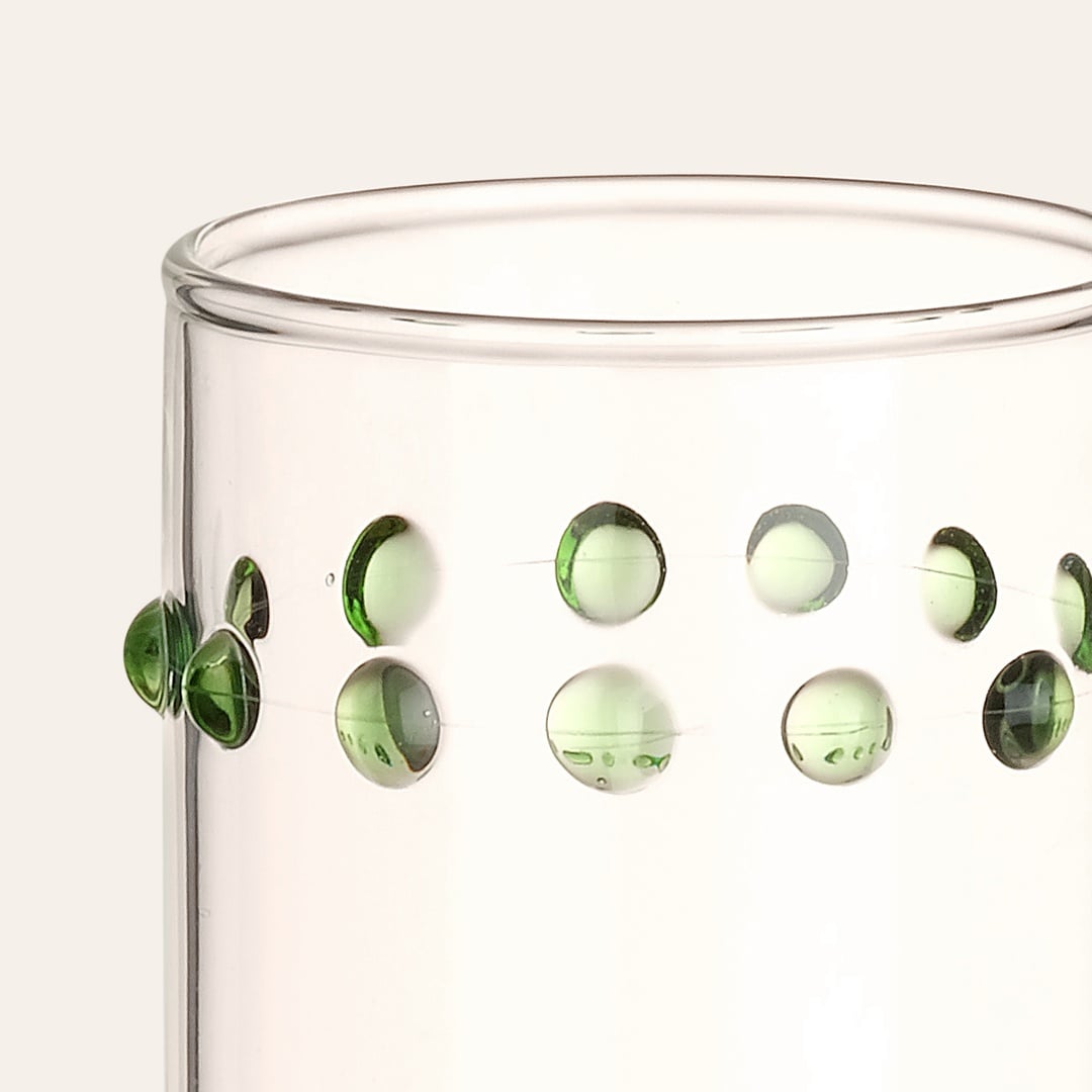 Henan Borosilikat Cam Kadeh 240 Ml Şeffaf - Yeşil