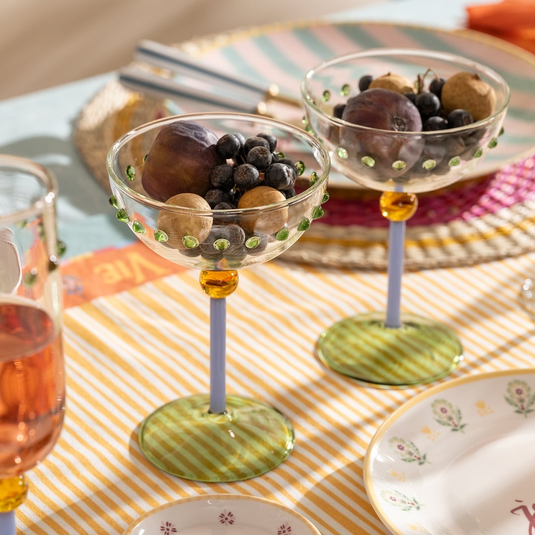 Henan Borosilikat Cam Kadeh 300 Ml Şeffaf - Yeşil