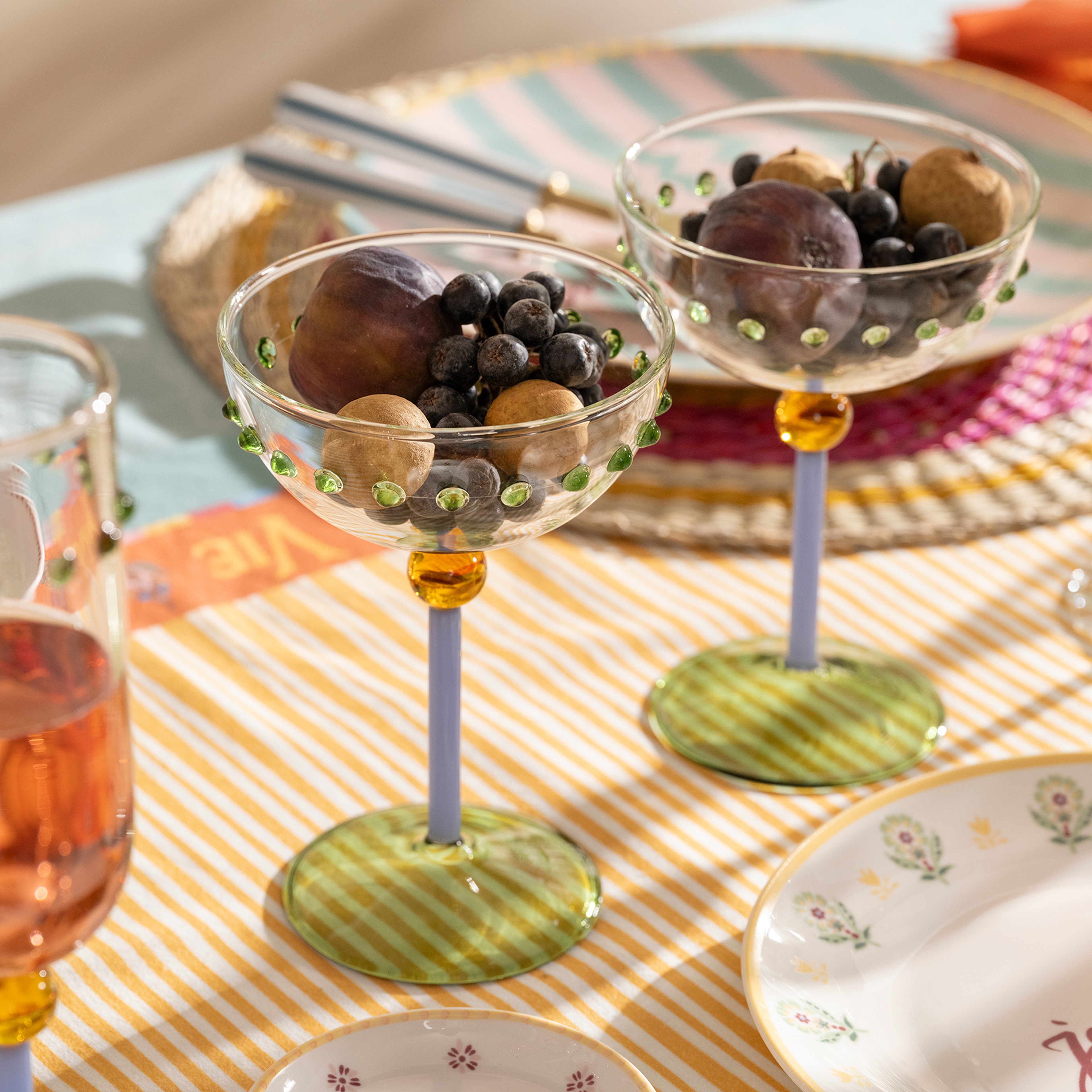 Henan Borosilikat Cam Kadeh 300 Ml Şeffaf - Yeşil