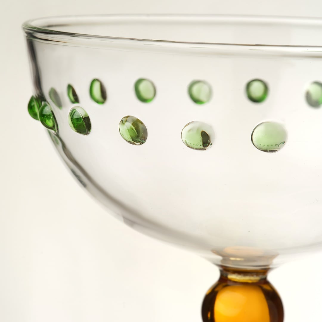 Henan Borosilikat Cam Kadeh 300 Ml Şeffaf - Yeşil