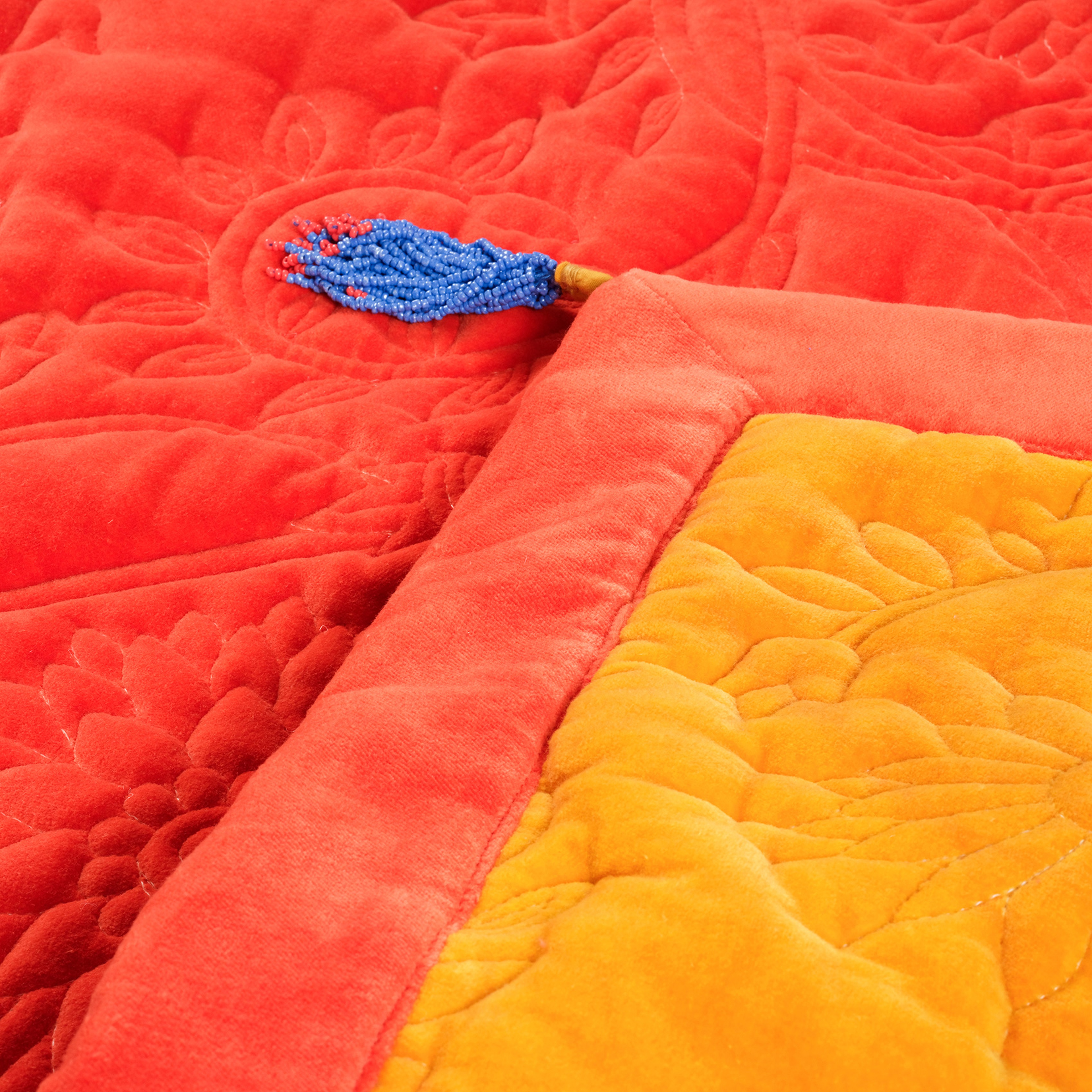 Okhla Pamuk Kadife Koltuk Matı 85x185 Cm Sarı - Turuncu