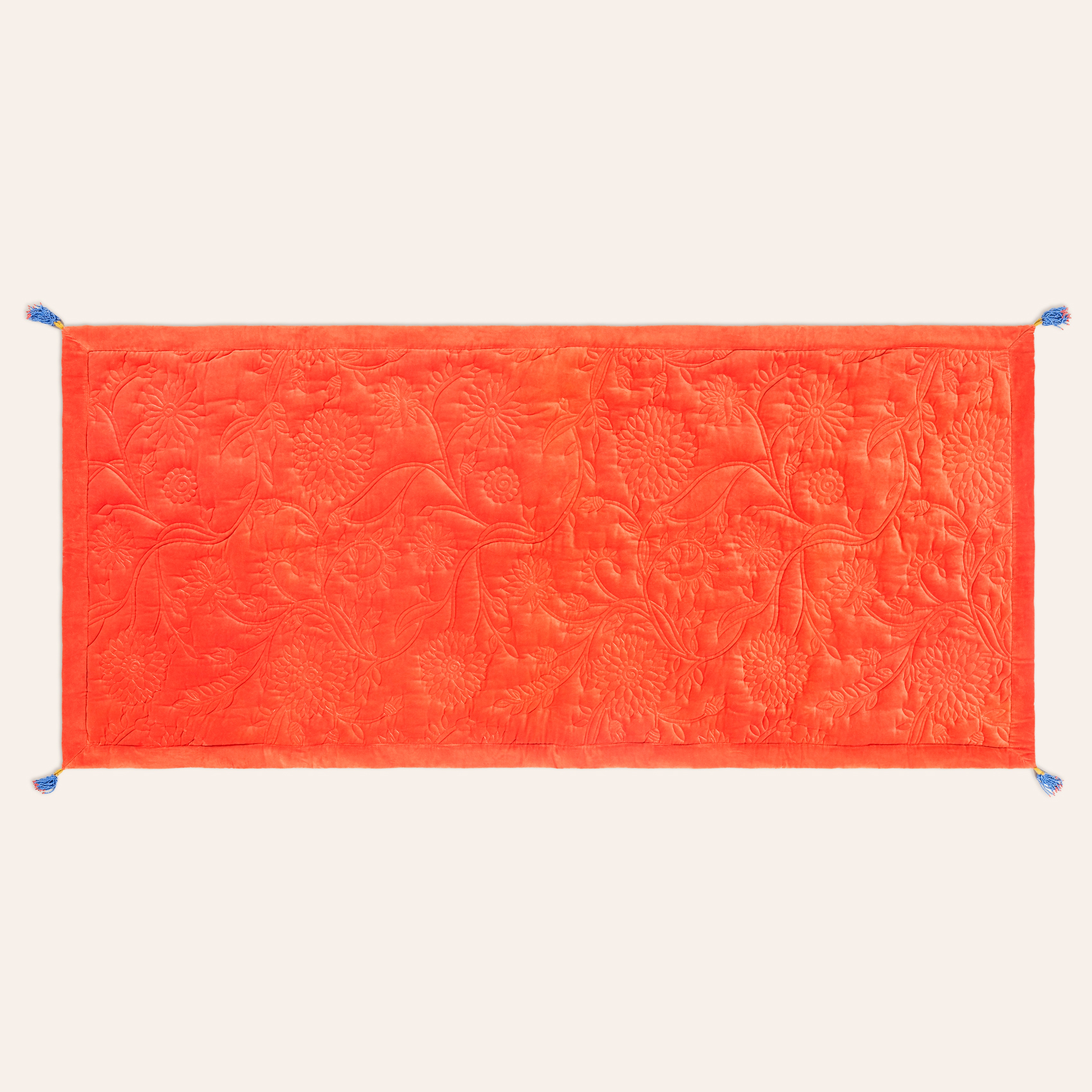 Okhla Pamuk Kadife Koltuk Matı 85x185 Cm Sarı - Turuncu