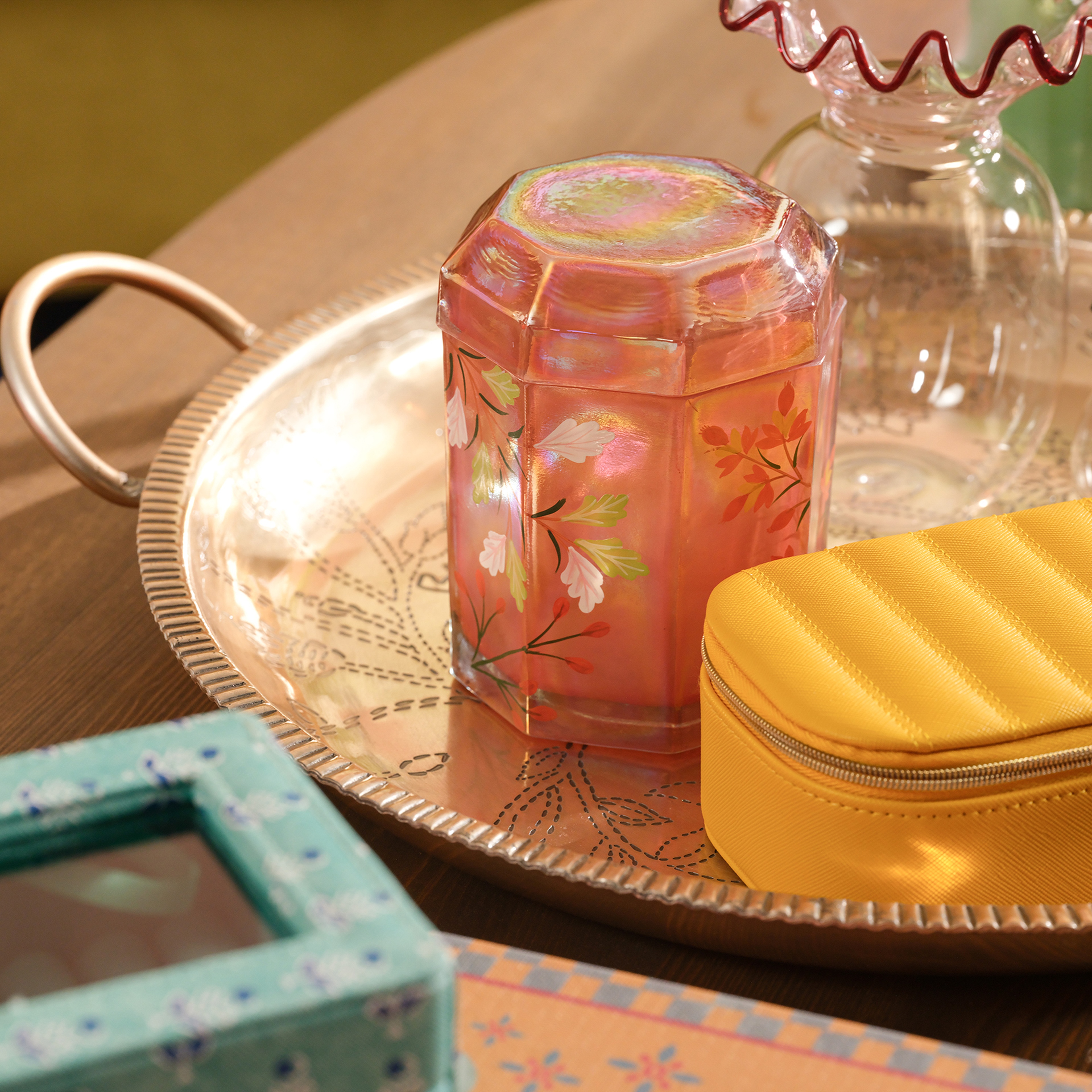 Aravalı El Boyaması Dekoratif Obje 10x10x14 Cm Lüster Turuncu