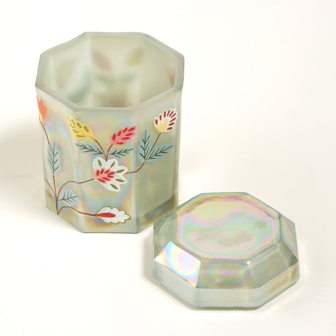 Aravalı El Boyaması Dekoratif Obje 10x10x14 Cm Lüster Yeşil