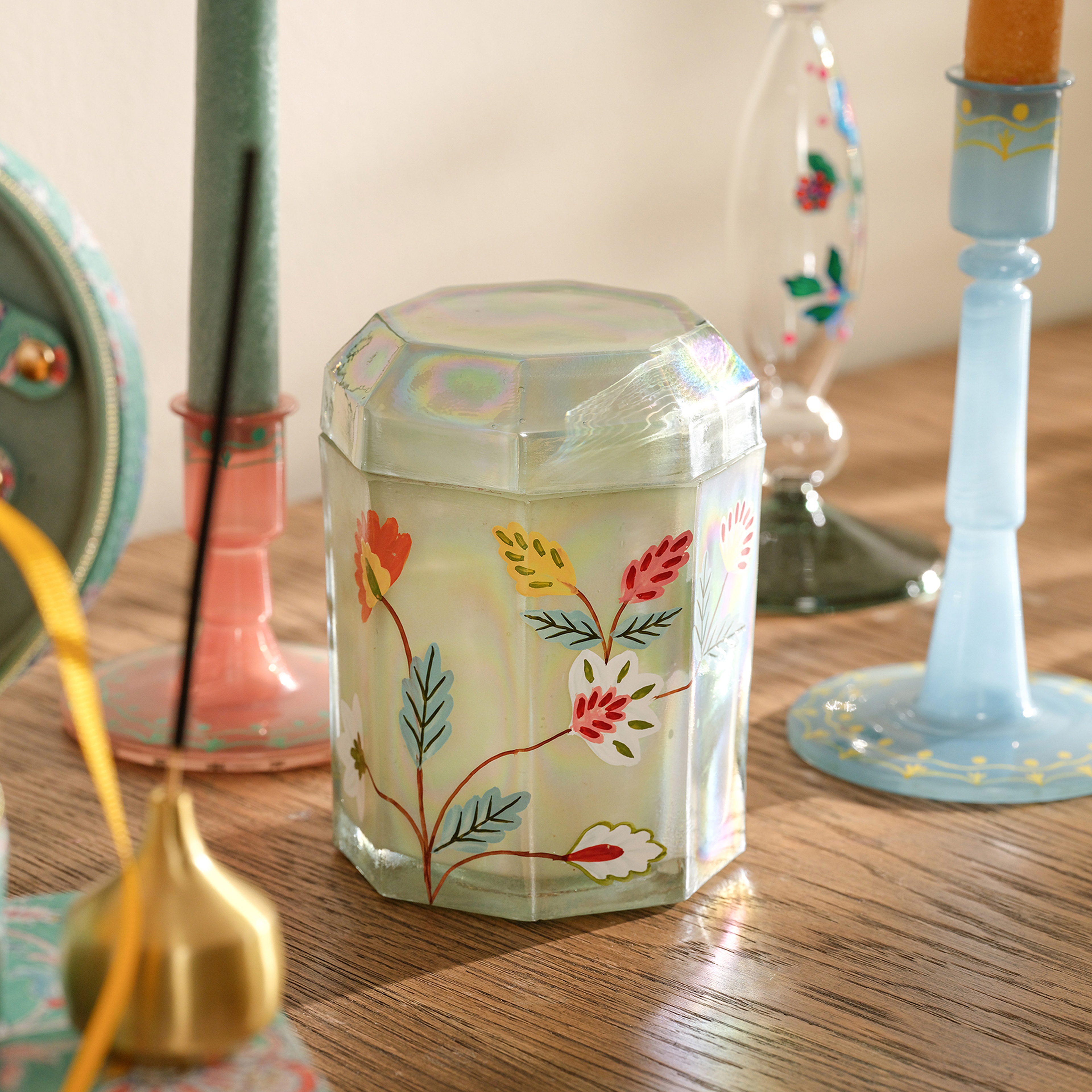 Aravalı El Boyaması Dekoratif Obje 10x10x14 Cm Lüster Yeşil