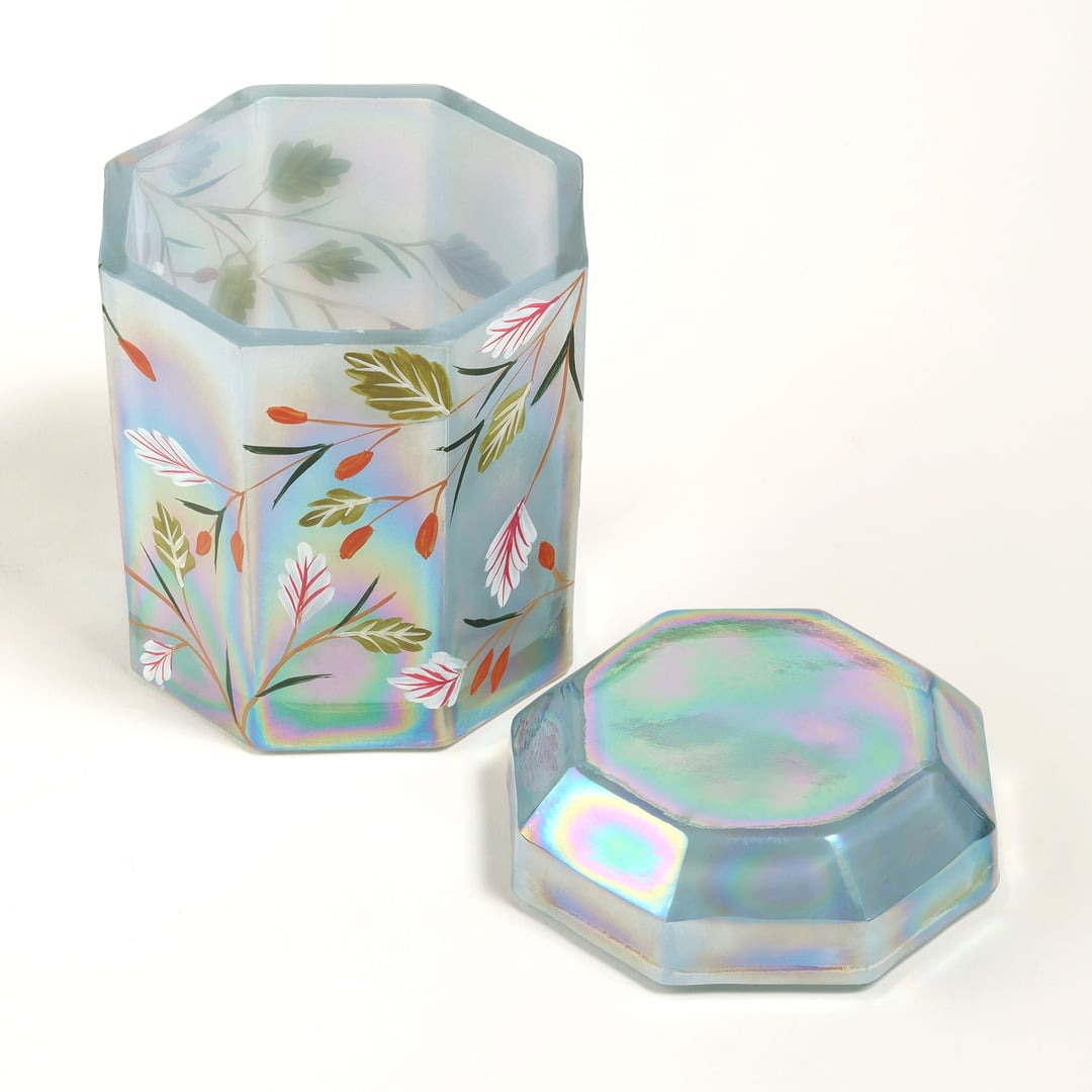 Aravalı El Boyaması Dekoratif Obje 10x10x14 Cm Lüster Mavi