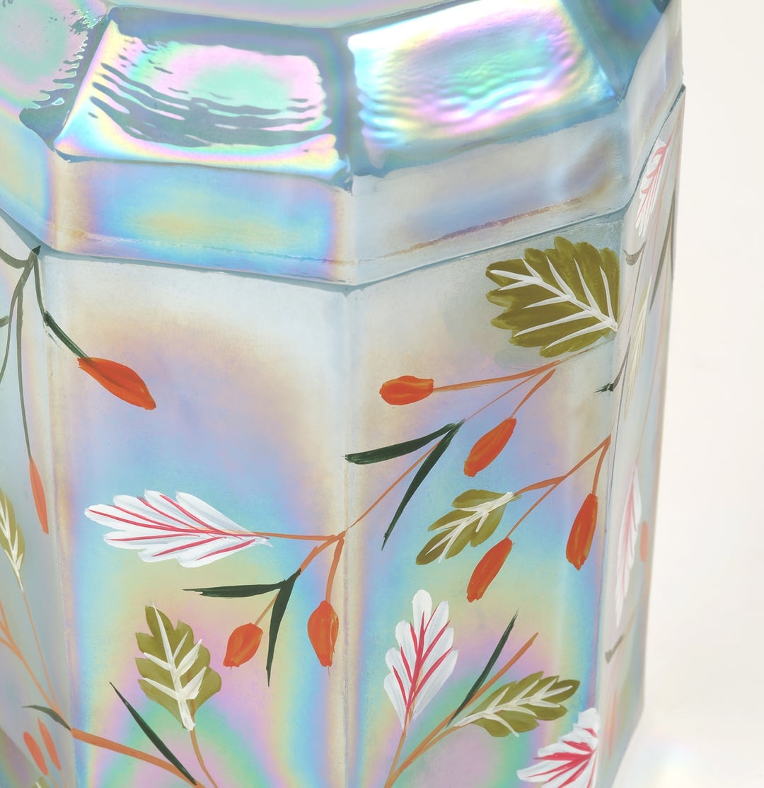 Aravalı El Boyaması Dekoratif Obje 10x10x14 Cm Lüster Mavi