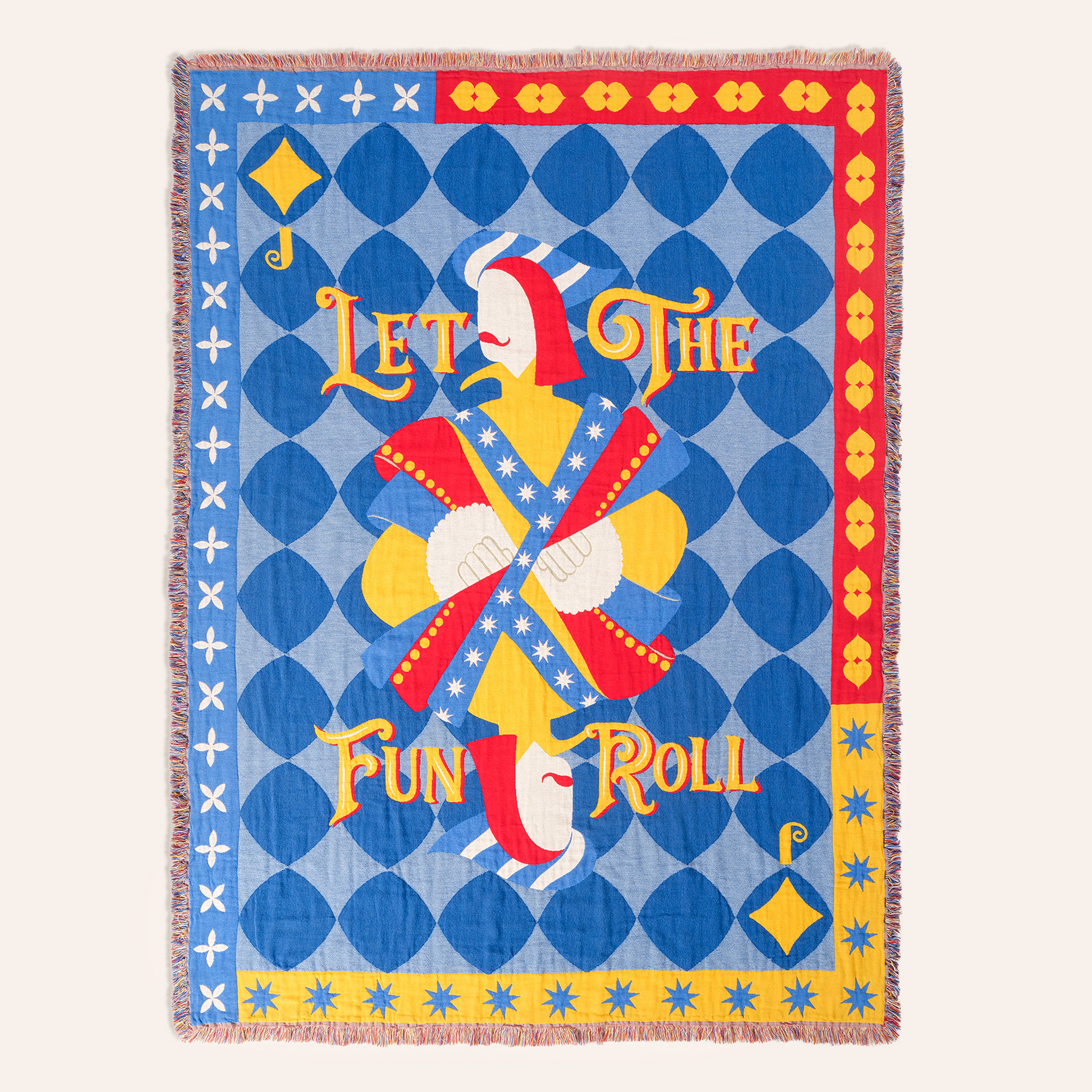 Novelas Saçaklı Jakarlı Pamuk Koltuk Şalı 137x180 Cm Mavi