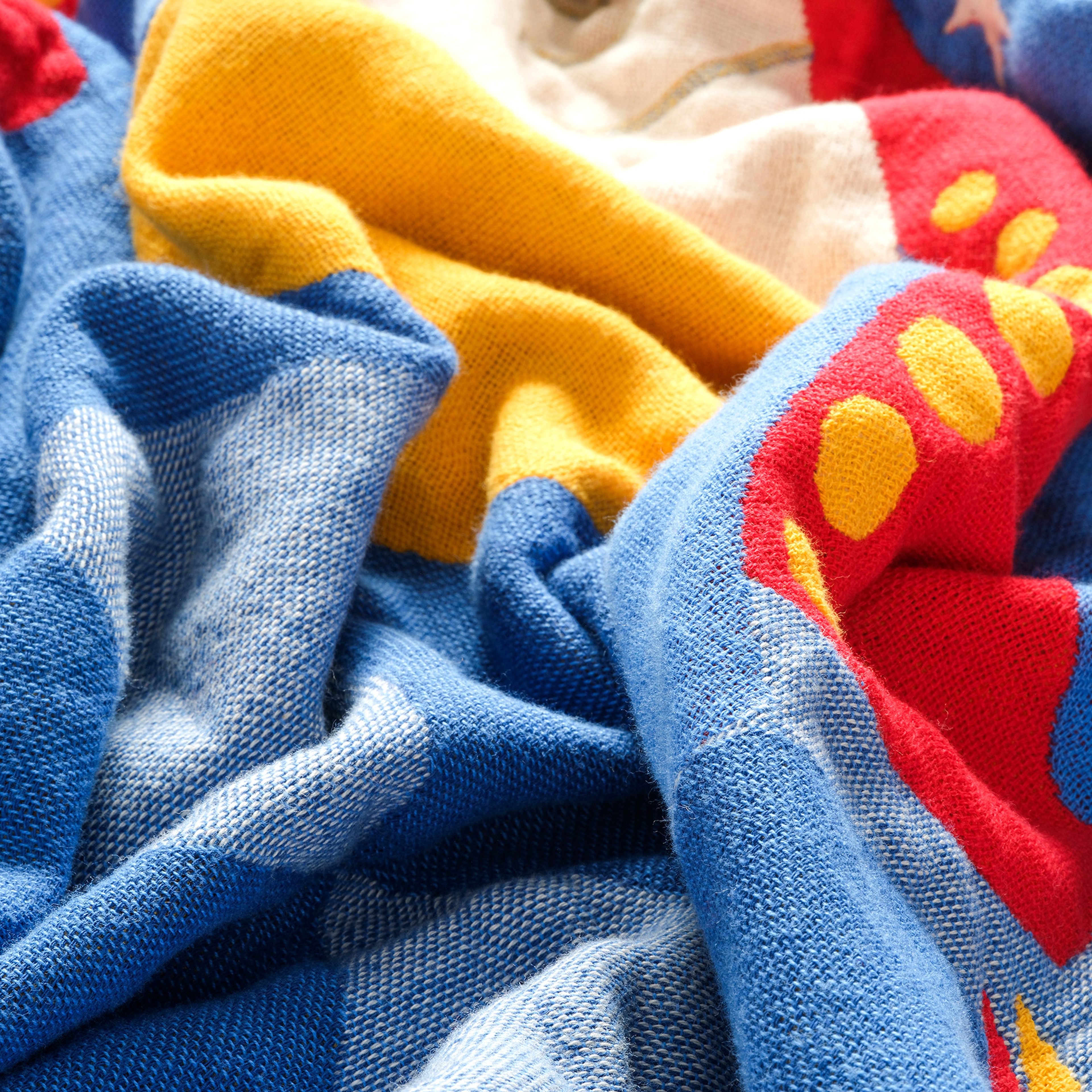 Novelas Saçaklı Jakarlı Pamuk Koltuk Şalı 137x180 Cm Mavi