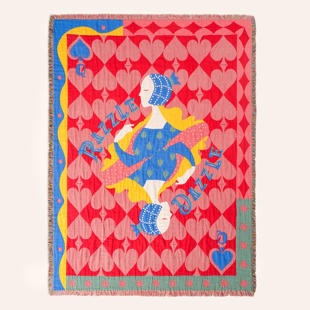 Novelas Saçaklı Jakarlı Pamuk Koltuk Şalı 137x180 Cm Kırmızı