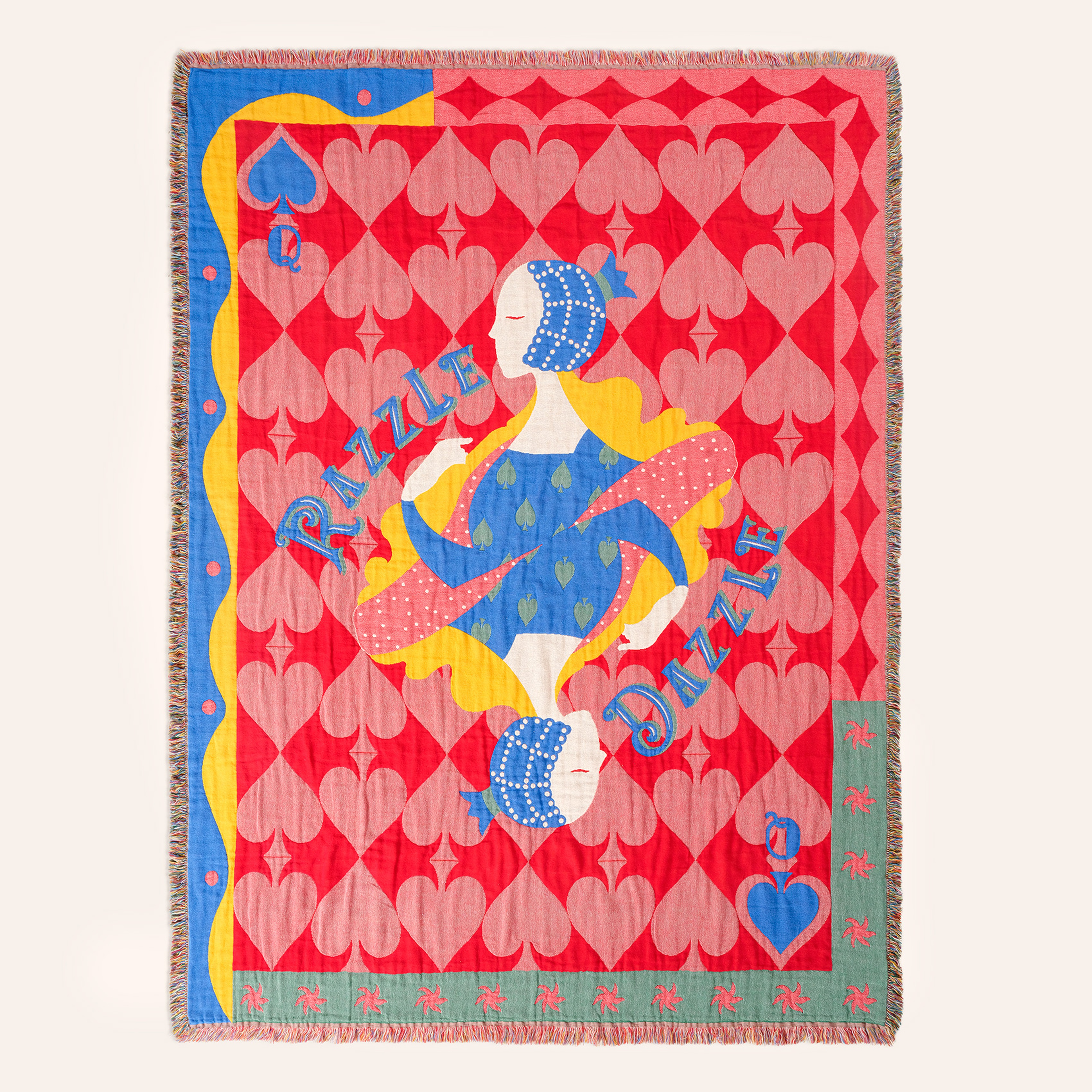 Novelas Saçaklı Jakarlı Pamuk Koltuk Şalı 137x180 Cm Kırmızı