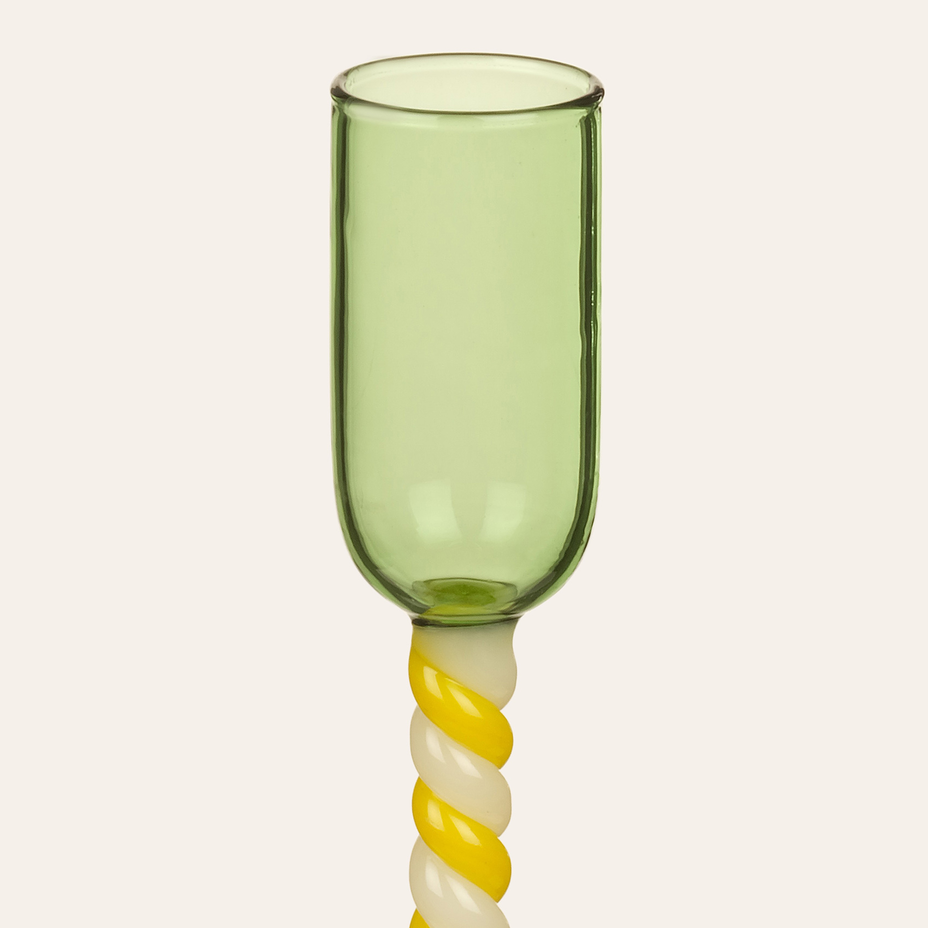 Henan Borosilikat Cam Şamdan 19 Cm Sarı